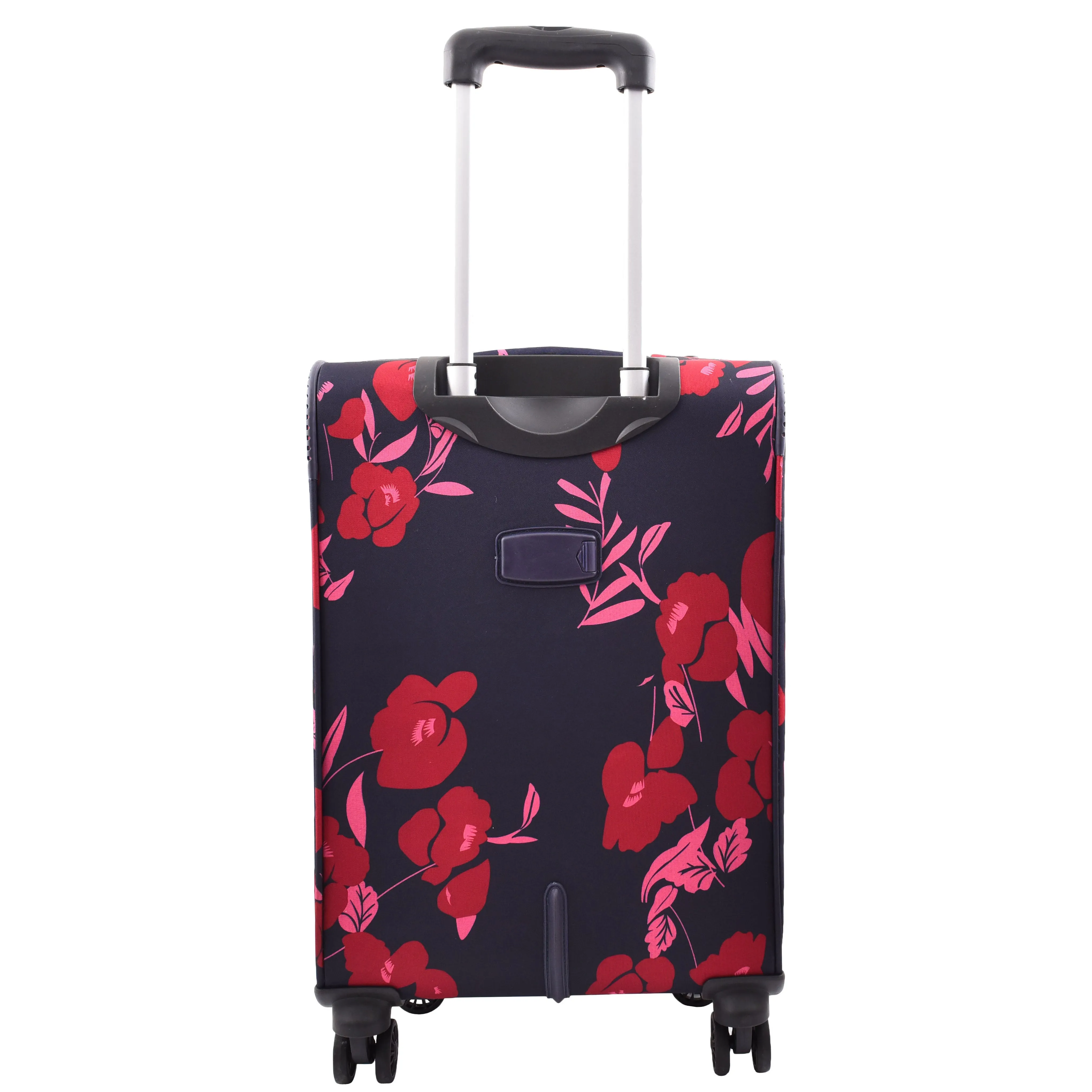 4 Wheel Cabin Size Suitcase Lightweight Soft Expandable Hand Luggage Multi Flower AT56 Blue