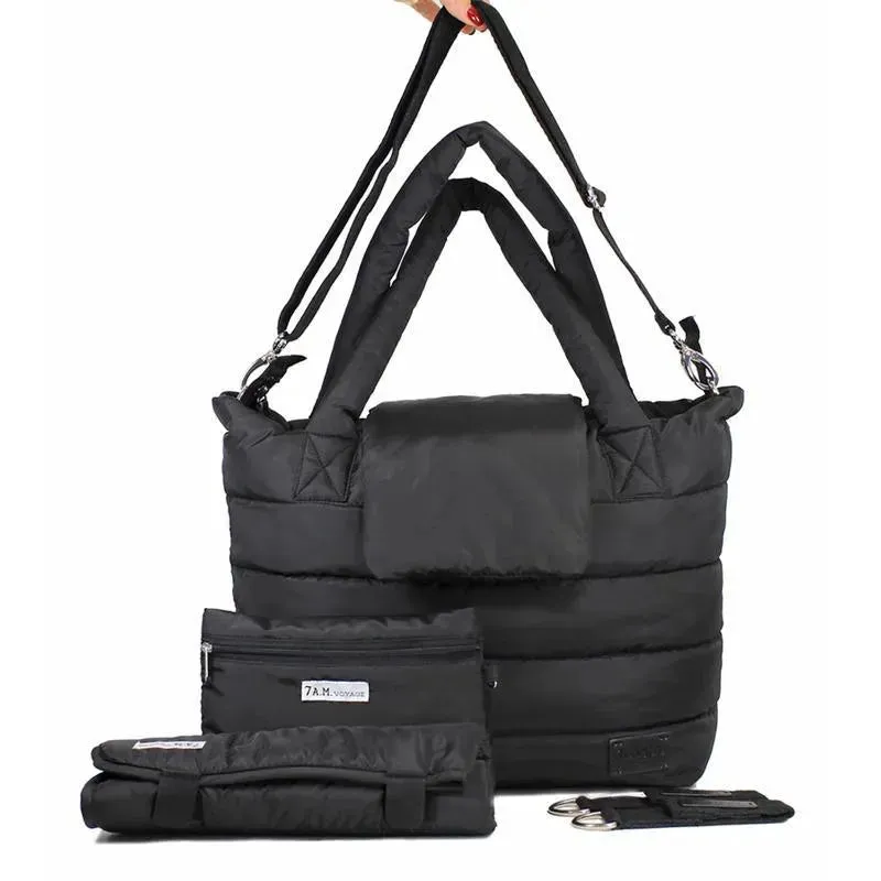 7 A.M. Voyage - Capri Diaper Tote, Black