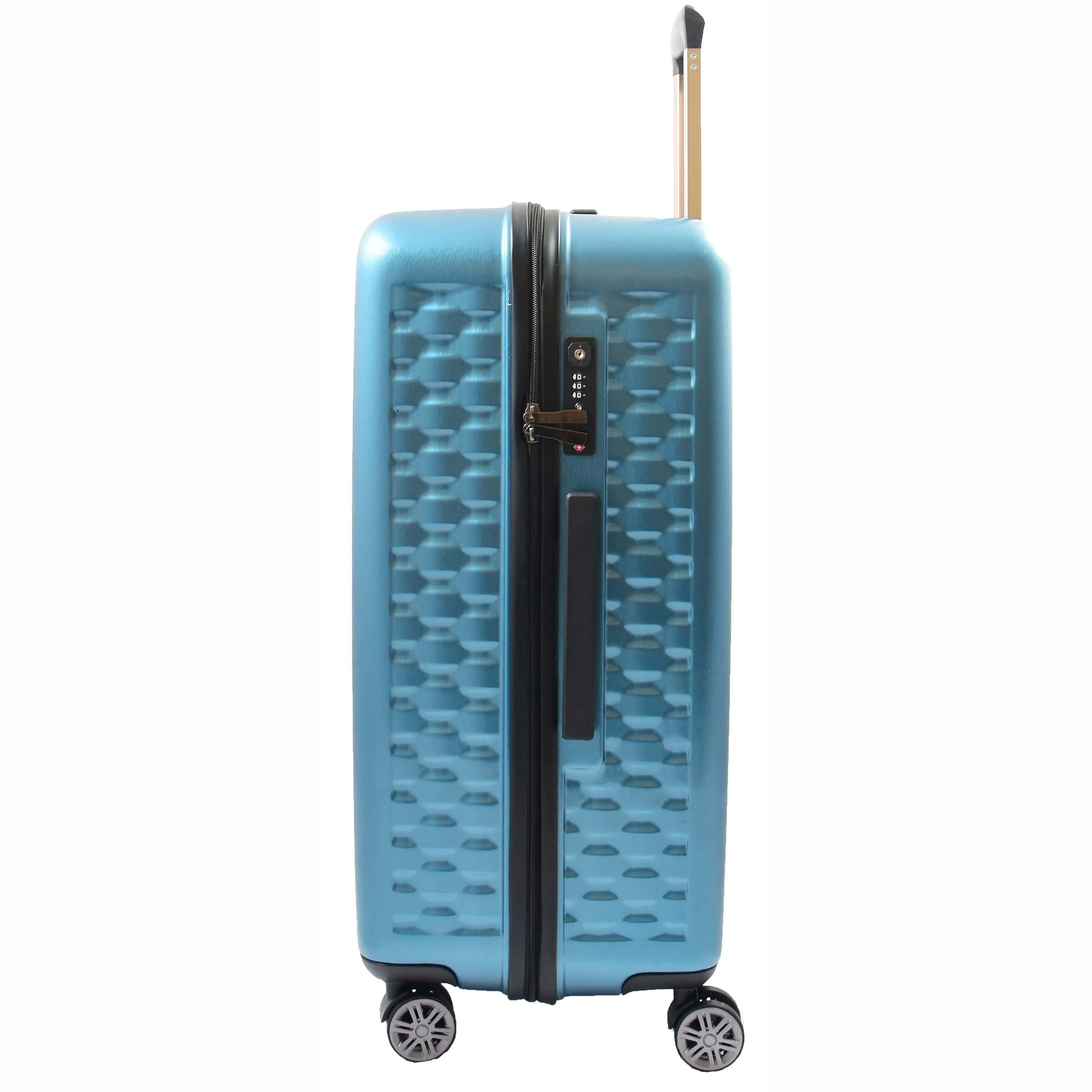 8 Wheel Hard Shell Premium Luggage Lightweight Suitcases Travel Bags Groovy Blue
