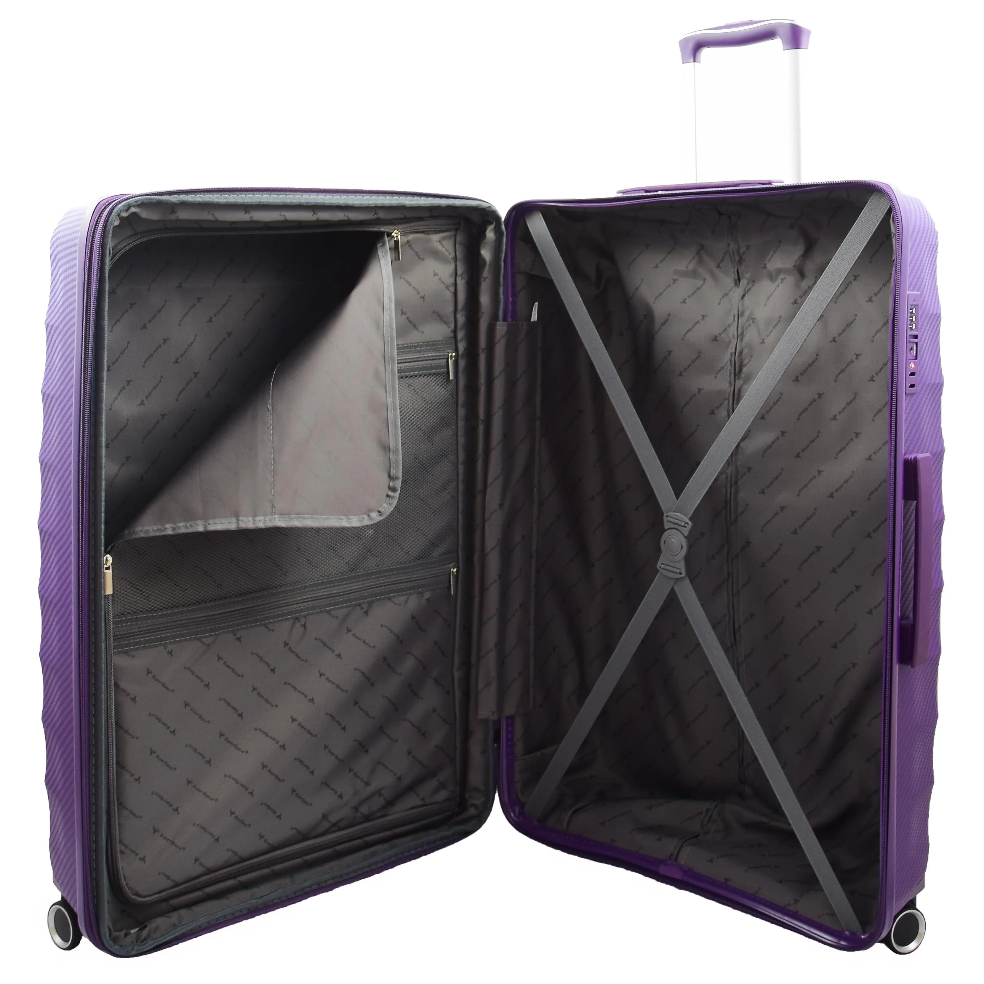 8 Wheel Spinner Luggage Expandable Arcturus Purple