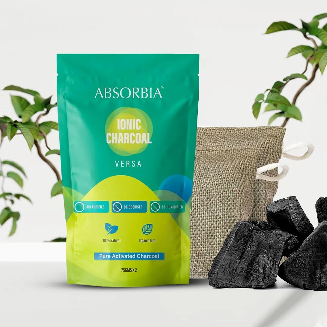 Absorbia Charcoal Bag 75gx2| Absorbia Moisture Absorber Absorbia Sachet - Pack of 3 (200ml Each) | Dehumidier for Bags, Suitcases Drawers