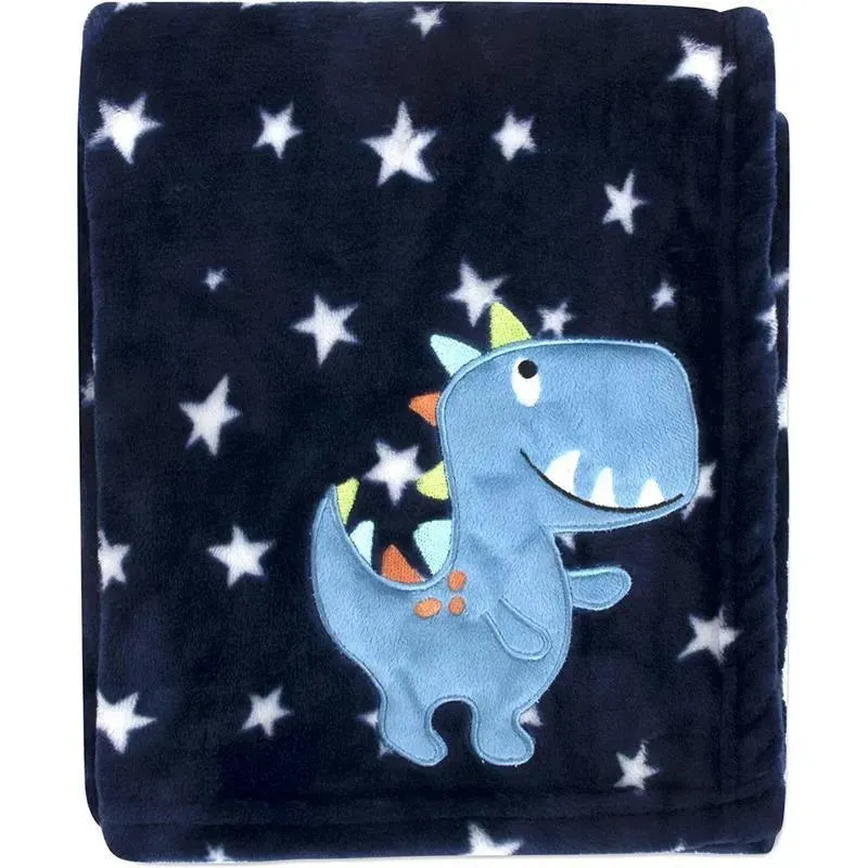 A.D. Sutton - Baby Essentials Plush Blanket, Dino Blue