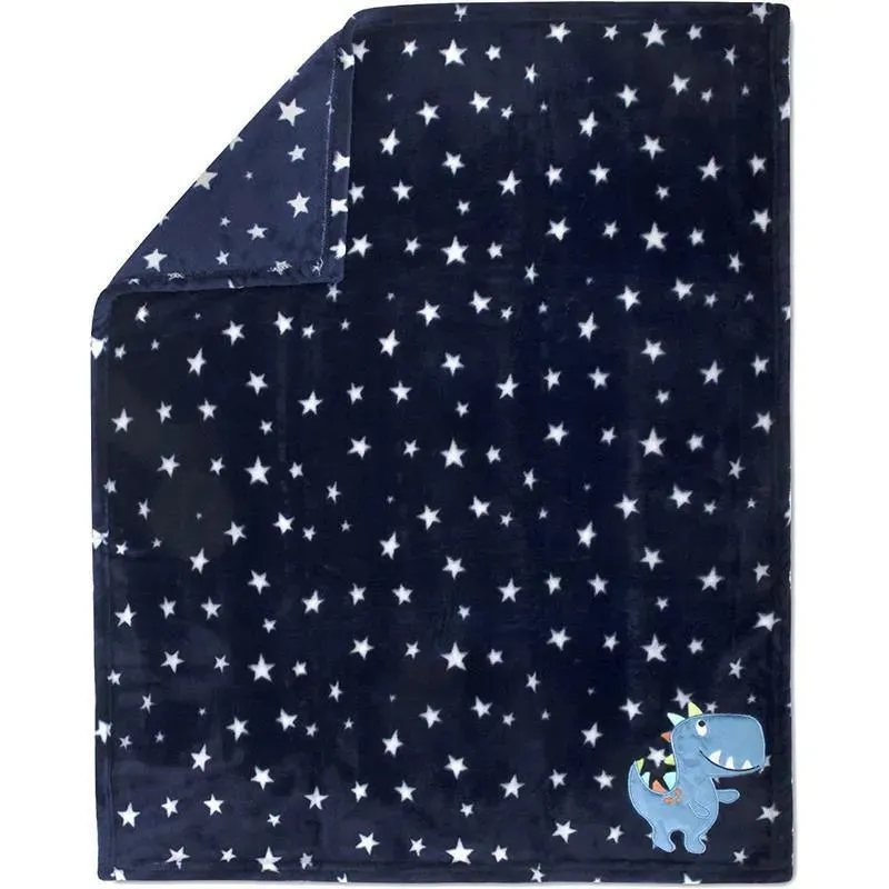 A.D. Sutton - Baby Essentials Plush Blanket, Dino Blue