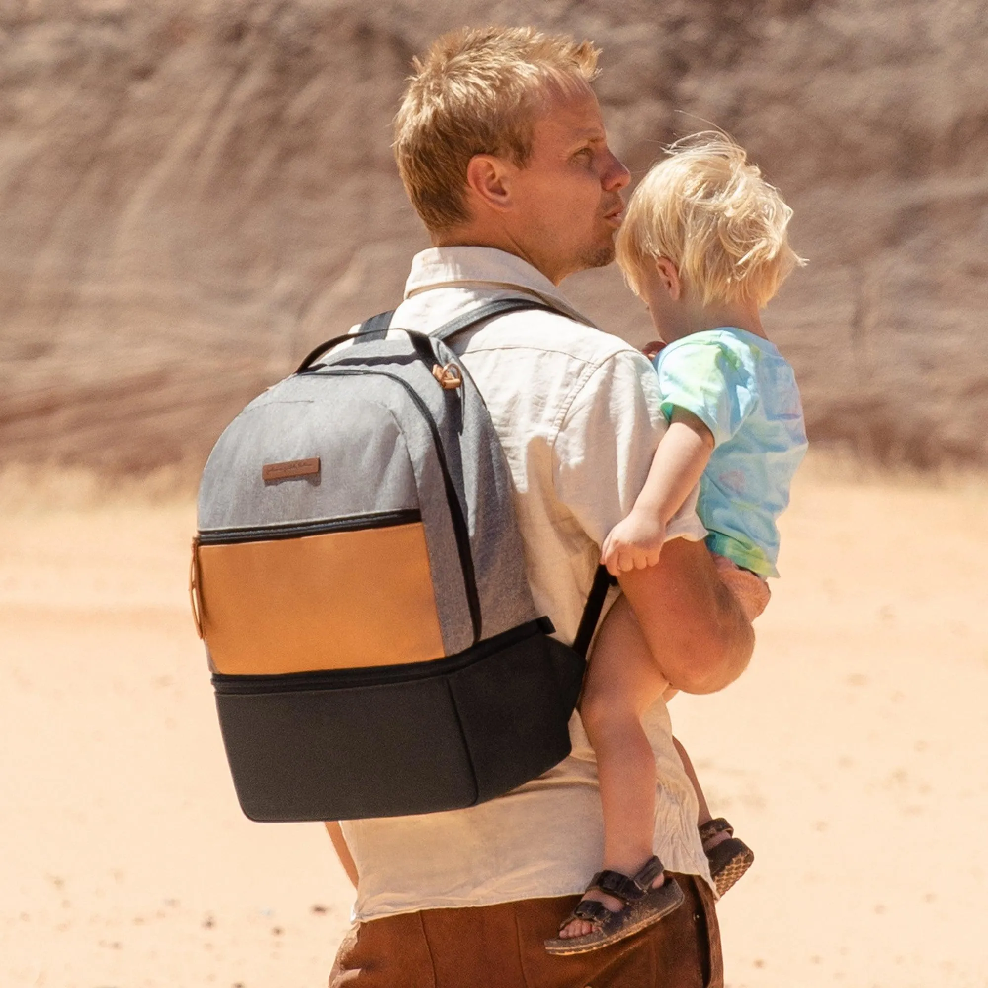 Axis Backpack in Graphite/Camel