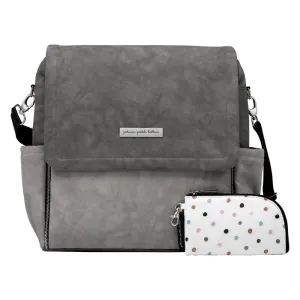 Boxy Backpack in Pewter Matte Leatherette