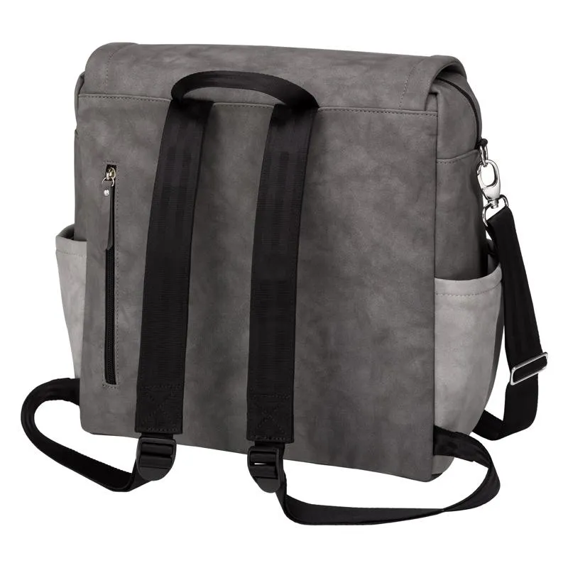 Boxy Backpack in Pewter Matte Leatherette