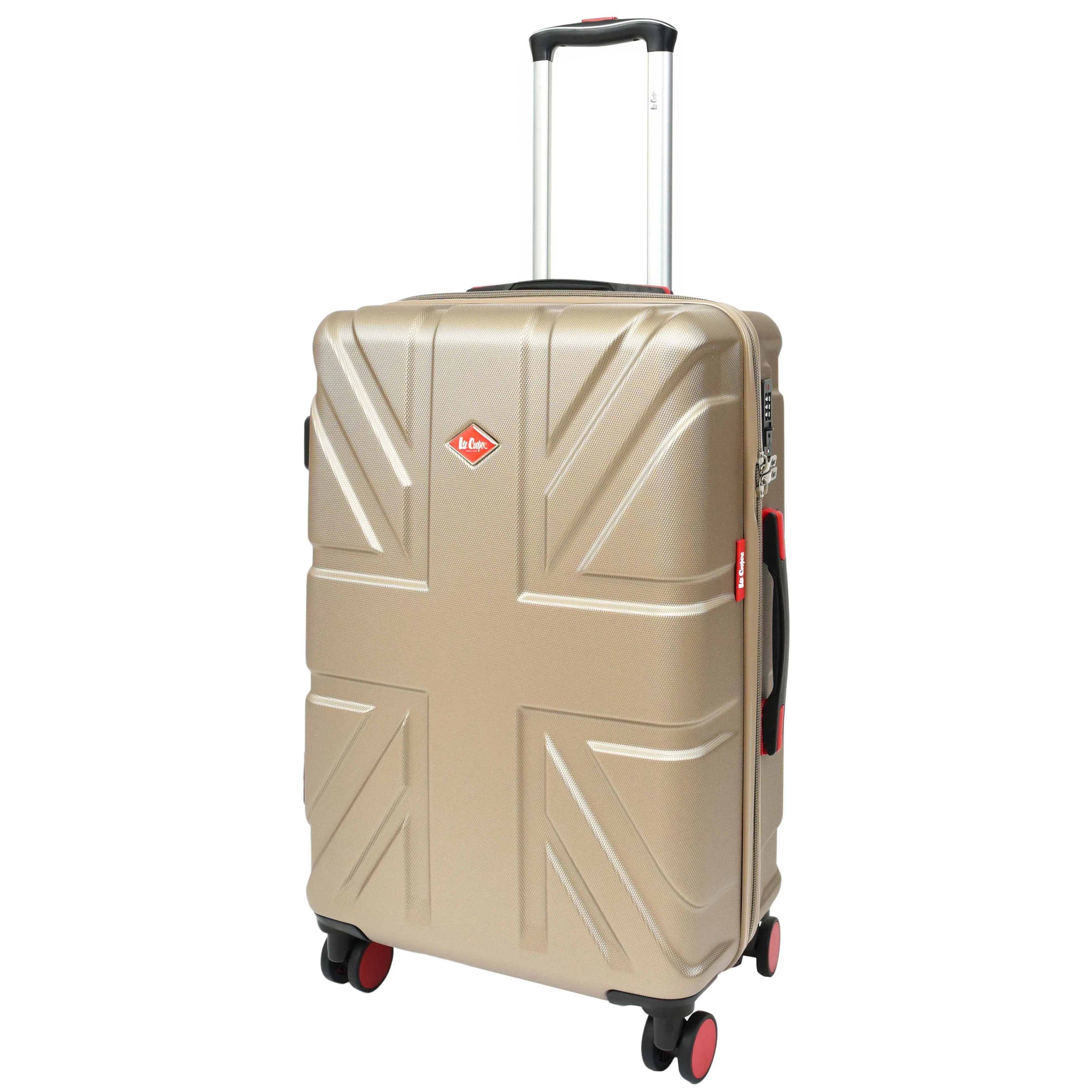 British Union Flag Pattern 8 Wheel Luggage Lightweight Hard Shell Suitcase AC311 Taupe