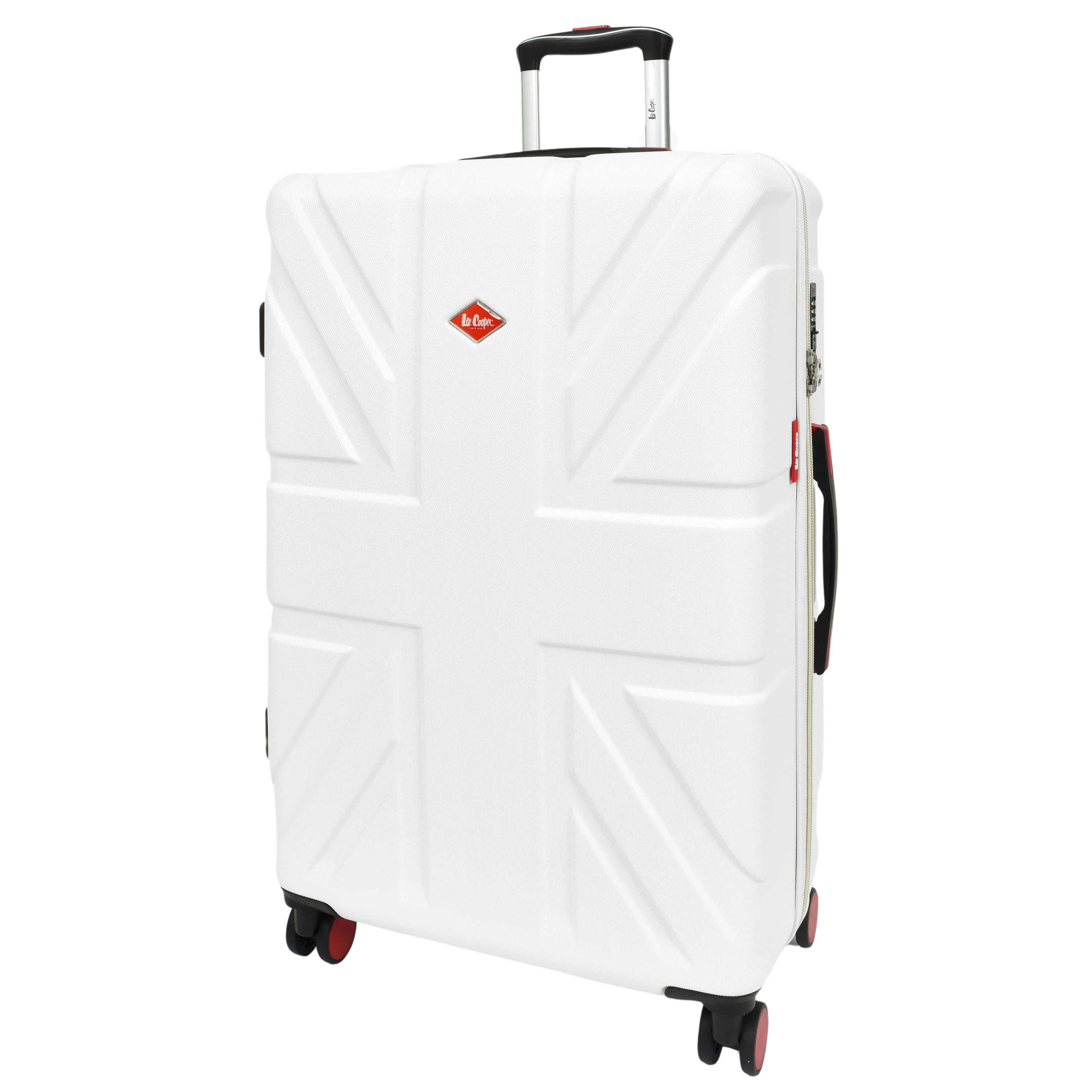 British Union Flag Pattern 8 Wheel Luggage Lightweight Hard Shell Suitcase AC311 White