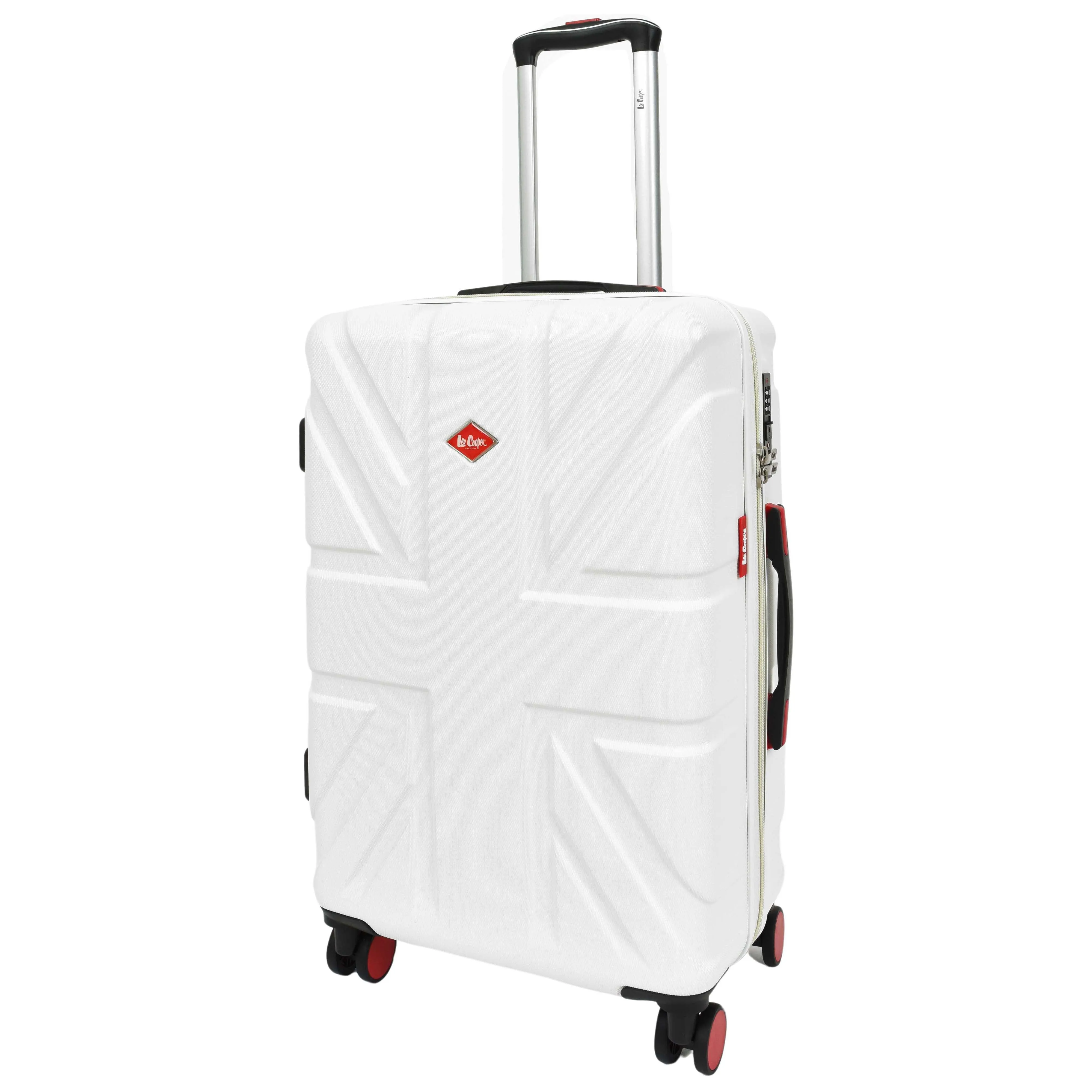 British Union Flag Pattern 8 Wheel Luggage Lightweight Hard Shell Suitcase AC311 White