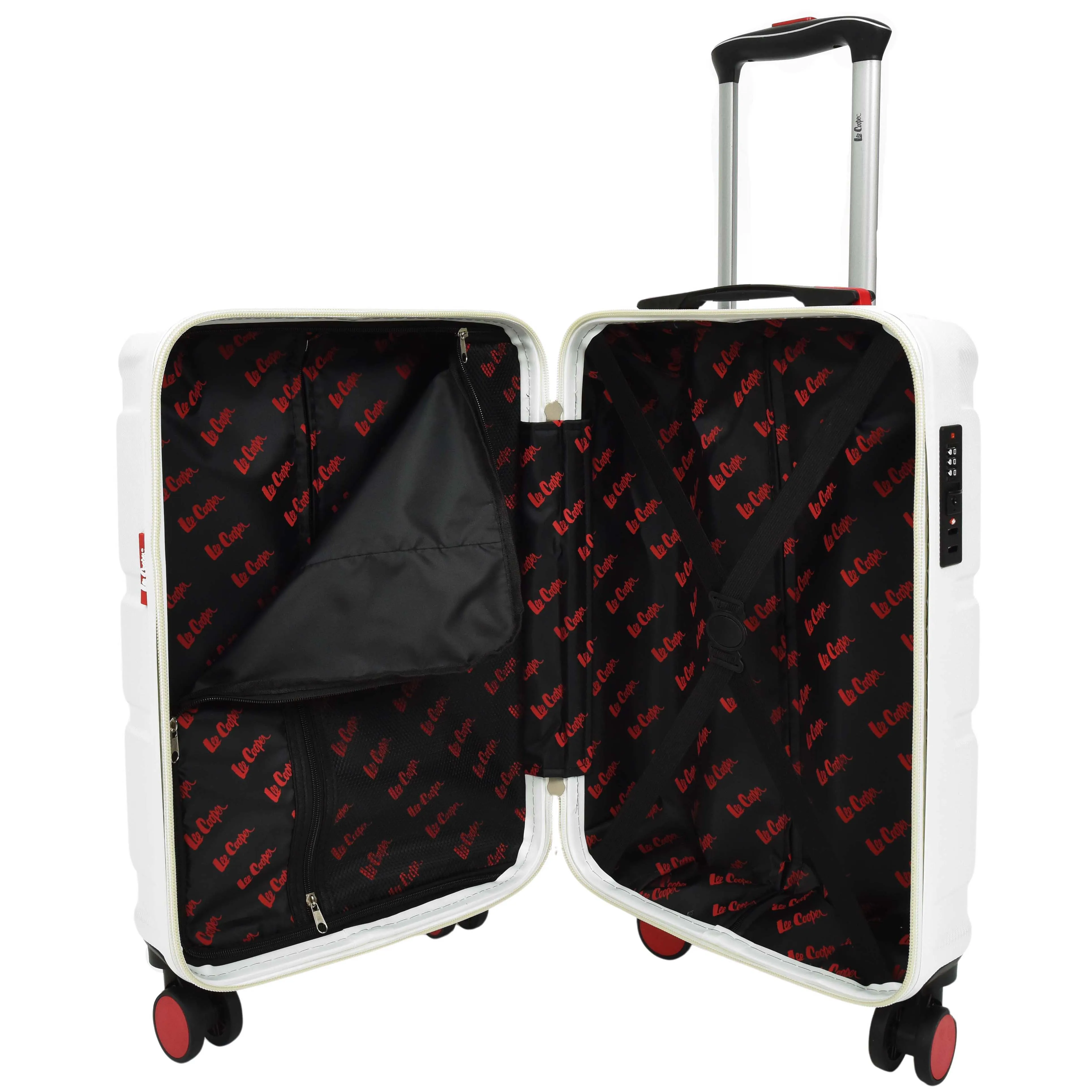 British Union Flag Pattern 8 Wheel Luggage Lightweight Hard Shell Suitcase AC311 White