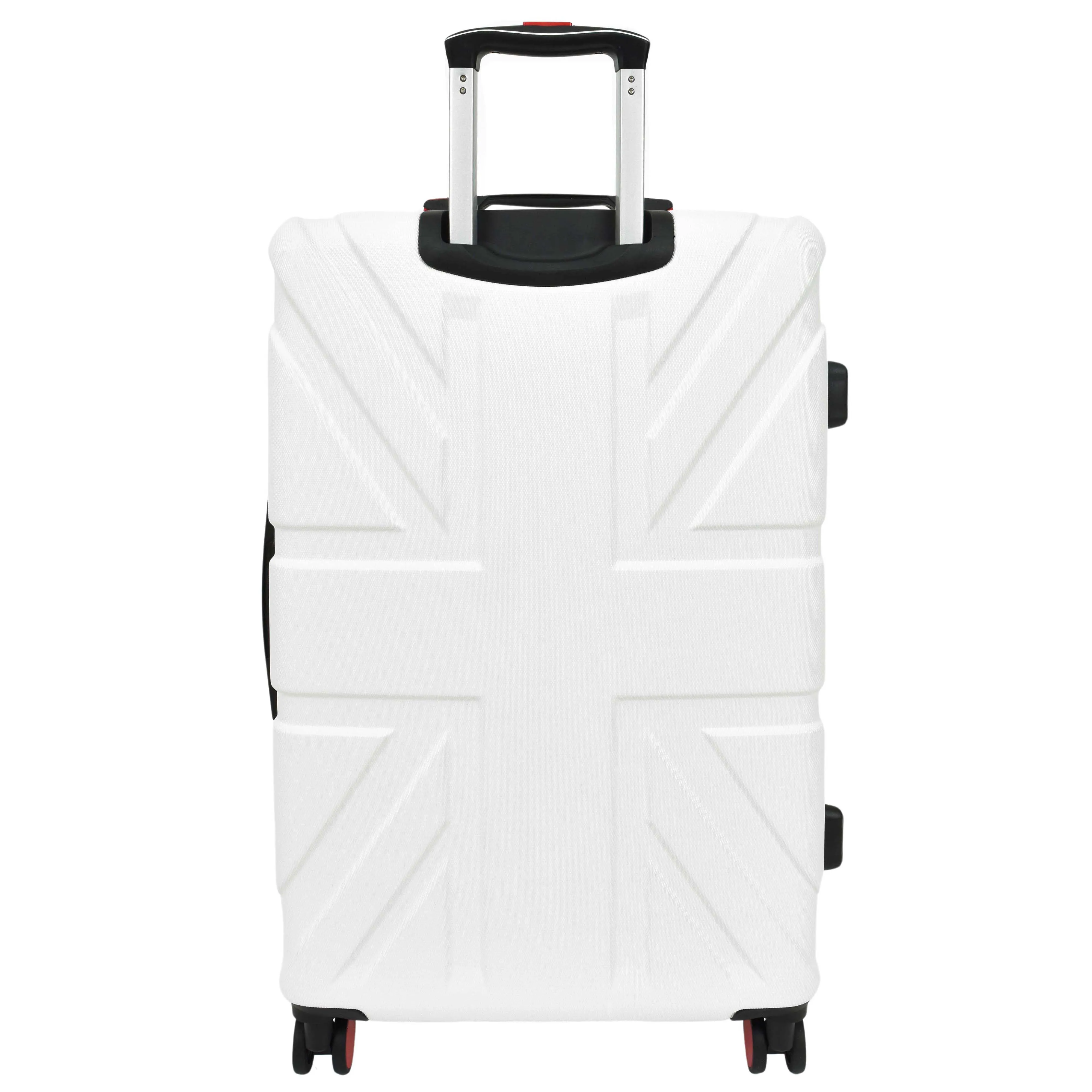 British Union Flag Pattern 8 Wheel Luggage Lightweight Hard Shell Suitcase AC311 White