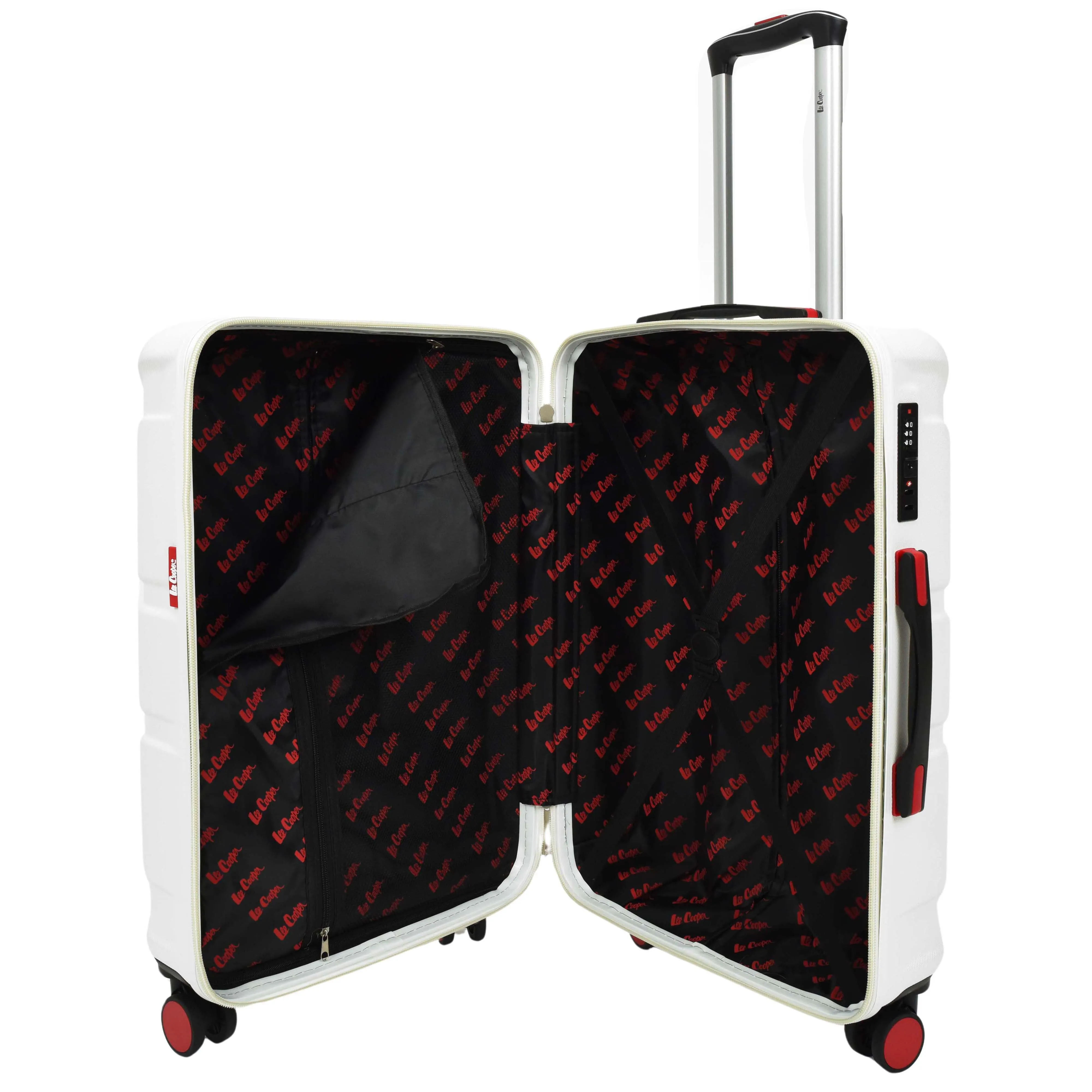 British Union Flag Pattern 8 Wheel Luggage Lightweight Hard Shell Suitcase AC311 White