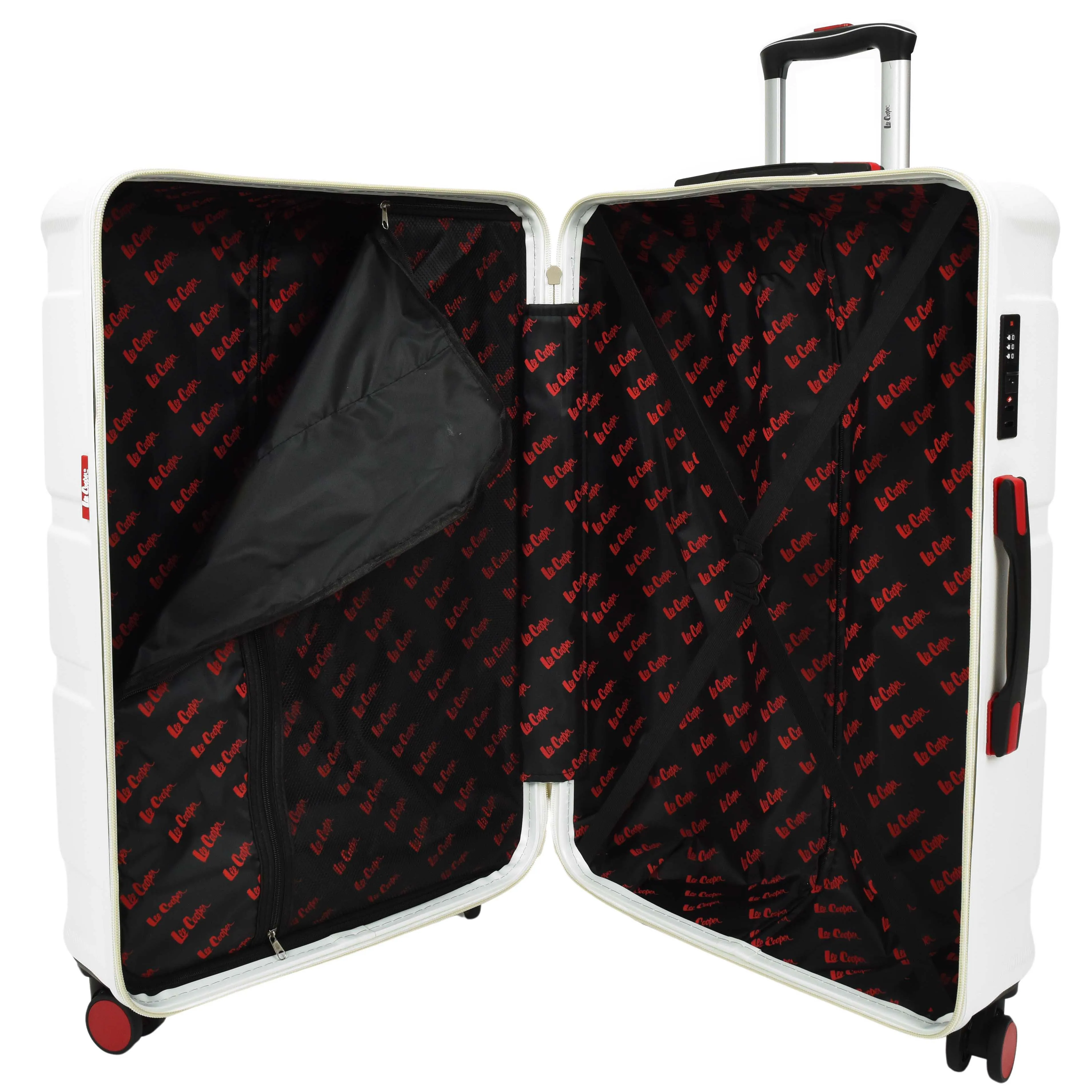 British Union Flag Pattern 8 Wheel Luggage Lightweight Hard Shell Suitcase AC311 White