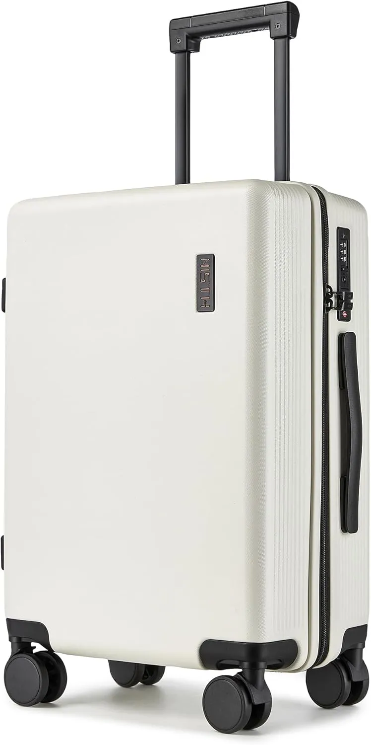 Carry on Luggage 22x14x9 Airline Approved, 20 Inch Carry-on Suitcase, Hard Shell Luggage with Spinner Wheels, Hardside Small Rolling Suitcase with TSA Lock for Travel (White, 20-Inch)