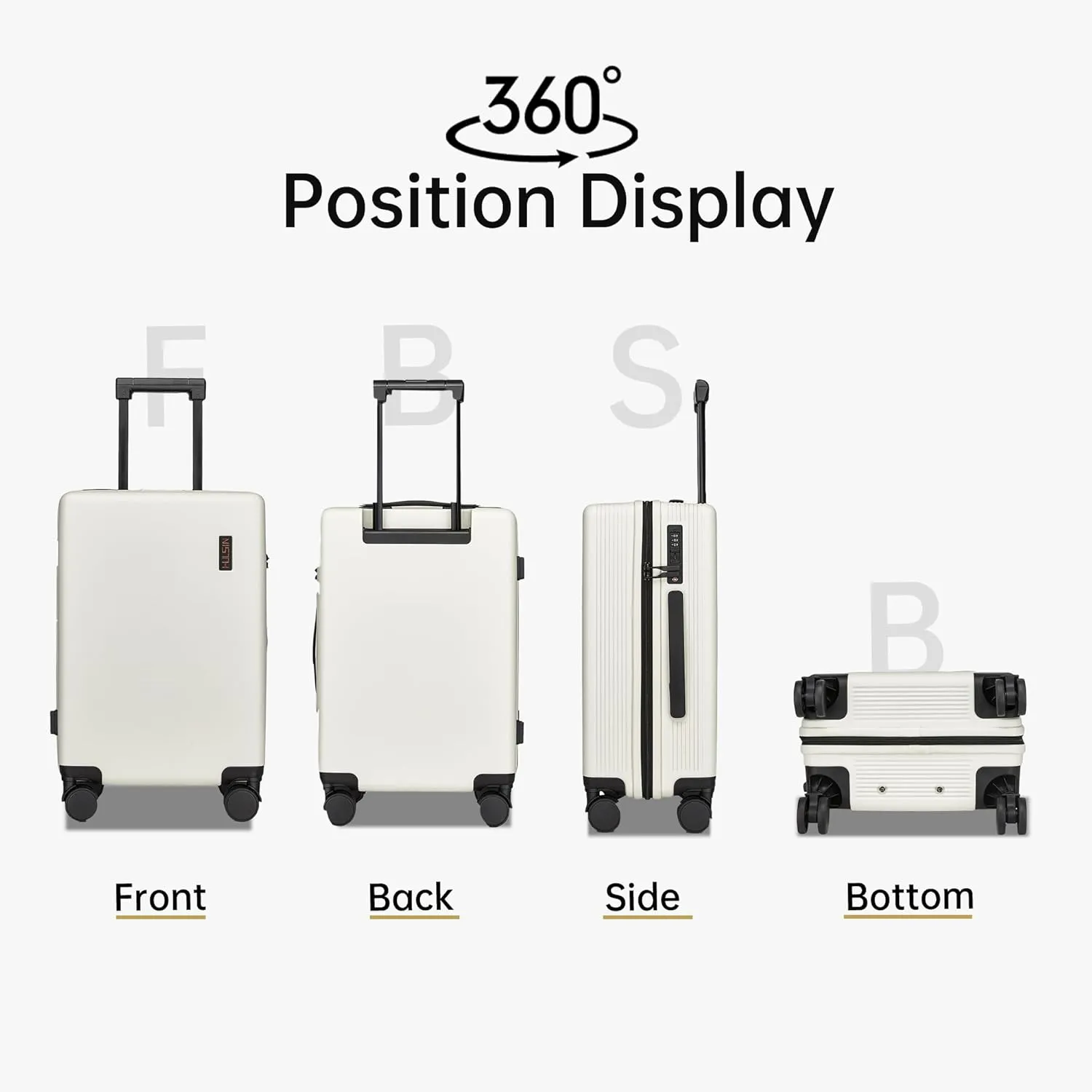 Carry on Luggage 22x14x9 Airline Approved, 20 Inch Carry-on Suitcase, Hard Shell Luggage with Spinner Wheels, Hardside Small Rolling Suitcase with TSA Lock for Travel (White, 20-Inch)