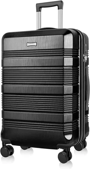 Carry on Luggage 22x14x9 Airline Approved with TSA Lock, 20 Inch Carry on Luggage with Wheels, Small Suitcase for Short Trips (Midnight Black)