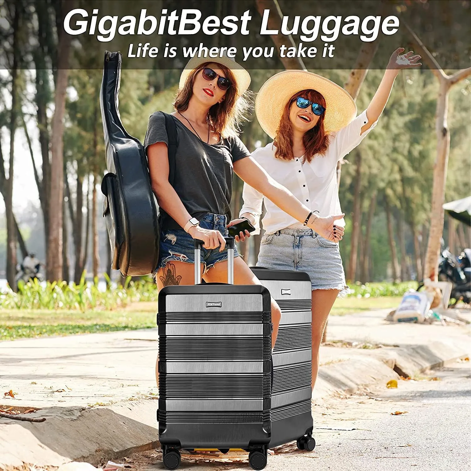 Carry on Luggage 22x14x9 Airline Approved with TSA Lock, 20 Inch Carry on Luggage with Wheels, Small Suitcase for Short Trips (Midnight Black)