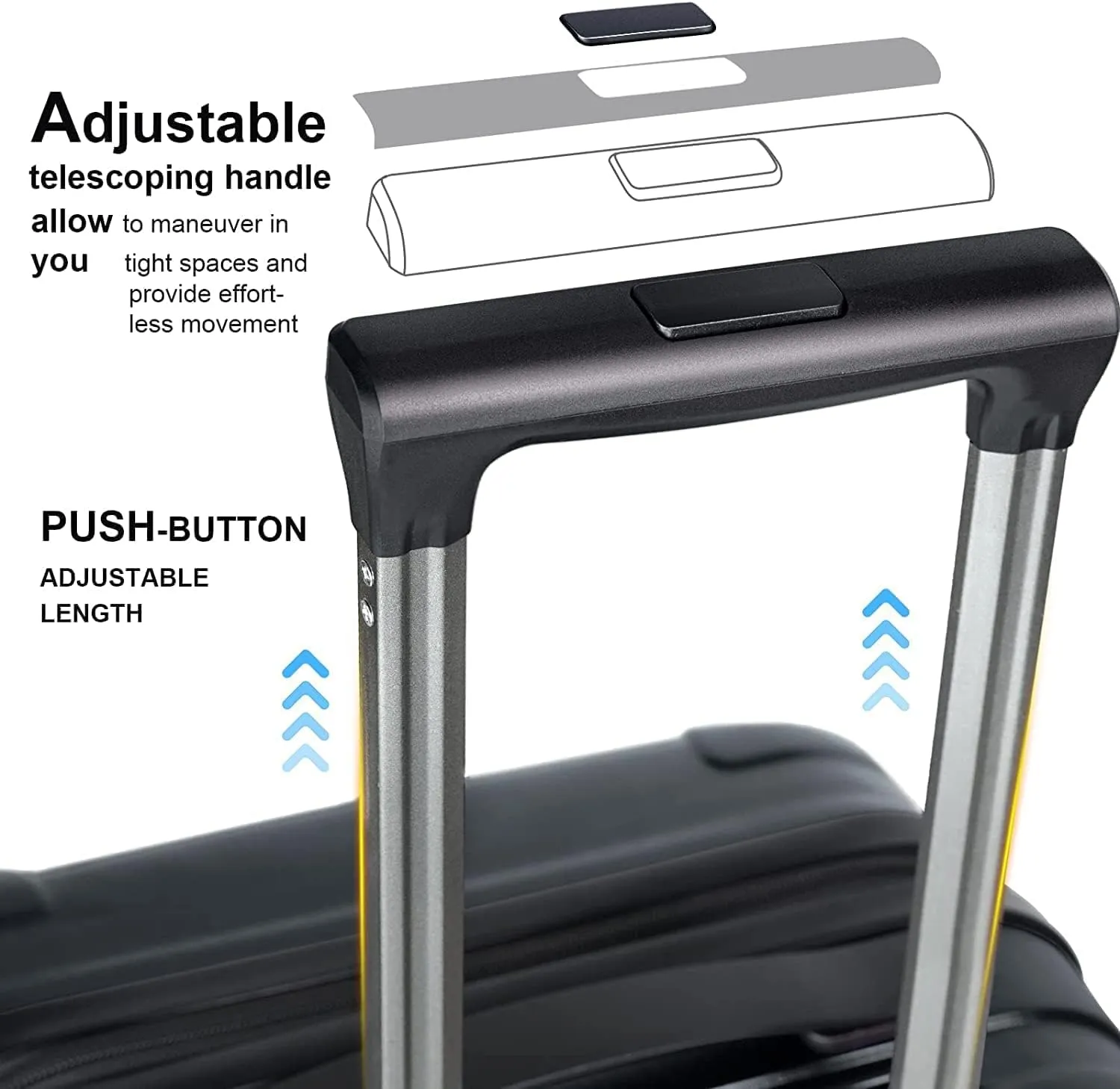 Carry on Luggage 22x14x9 Airline Approved with TSA Lock, 20 Inch Carry on Luggage with Wheels, Small Suitcase for Short Trips (Midnight Black)