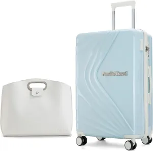 Carry on Luggage, ABS PC Hard Shell Suitcase with 4 Spinner Wheels, Aairline Approved 20in Carry on Suitcase with TSA Lock, USB Port and Phone Holder (Sky Blue, Carry-On 20-Inch)