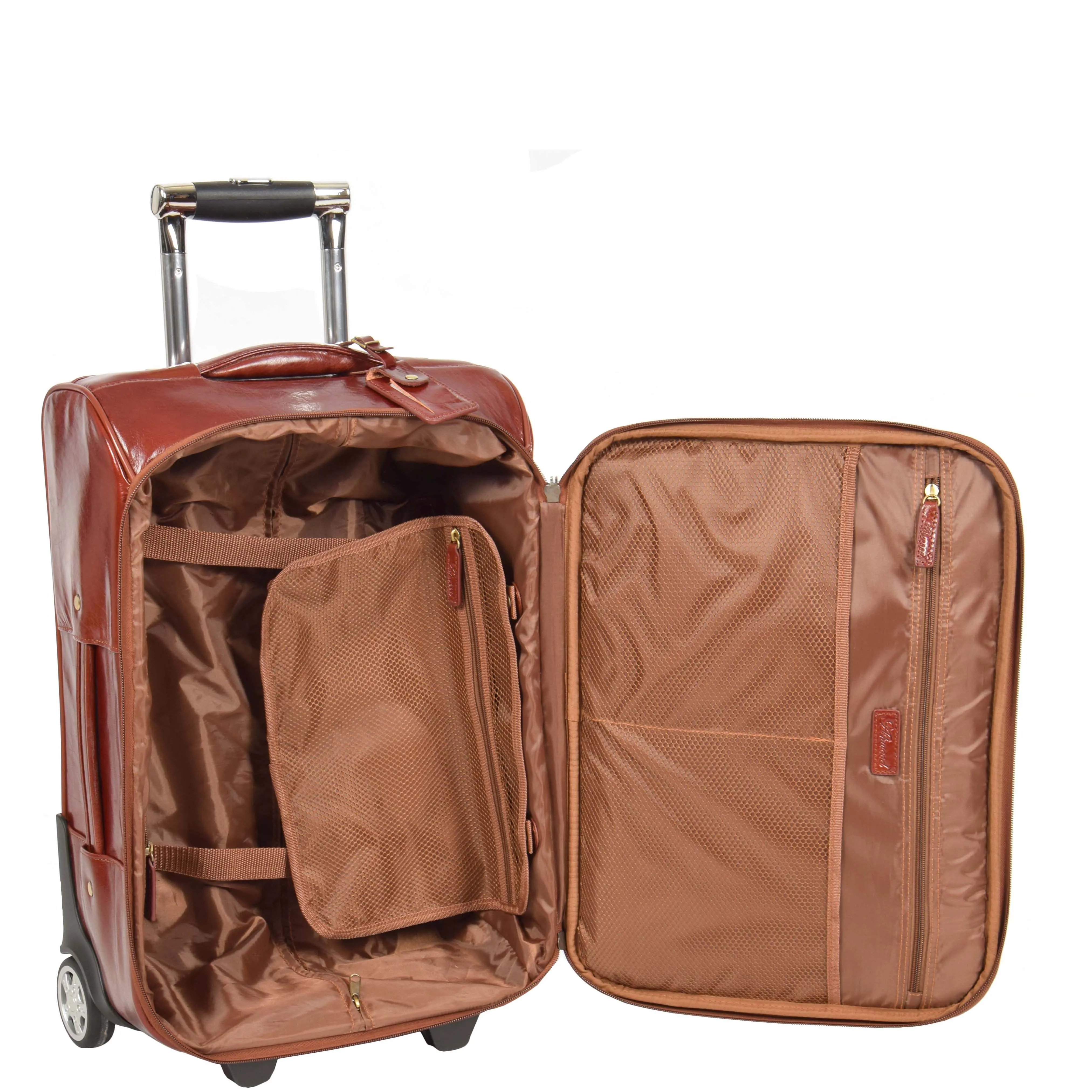 Exclusive Leather Cabin Suitcase Tokyo Cognac