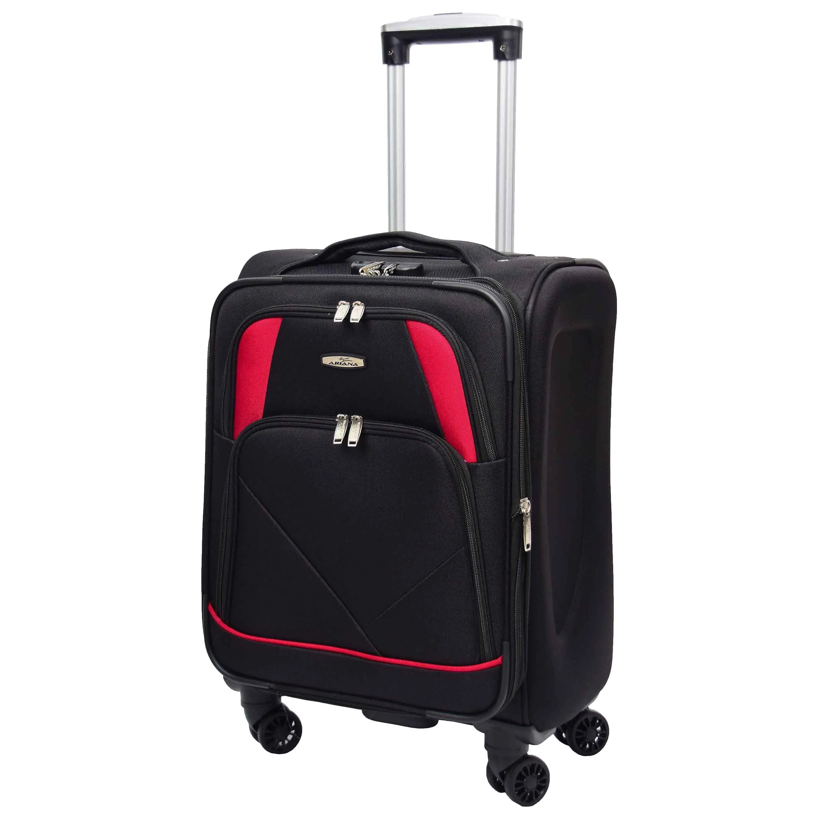 Expandable Four Wheel Soft Suitcase Luggage York Black