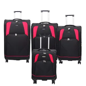 Expandable Four Wheel Soft Suitcase Luggage York Black