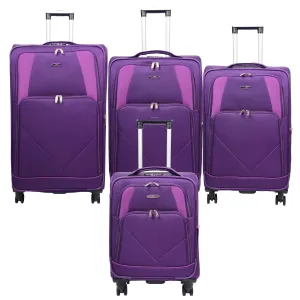 Expandable Four Wheel Soft Suitcase Luggage York Purple
