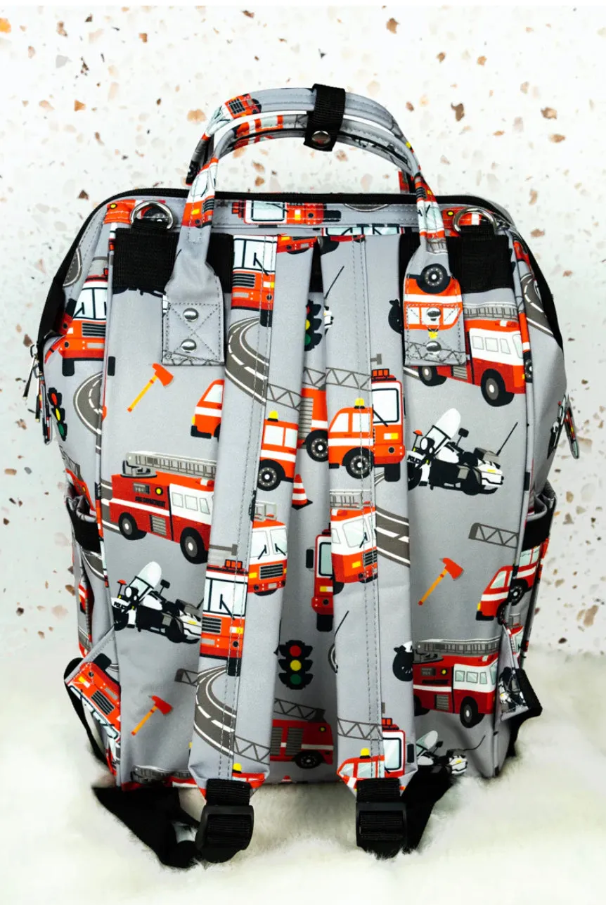 Fire Truck/ First Responder Diaper Bag Backpack
