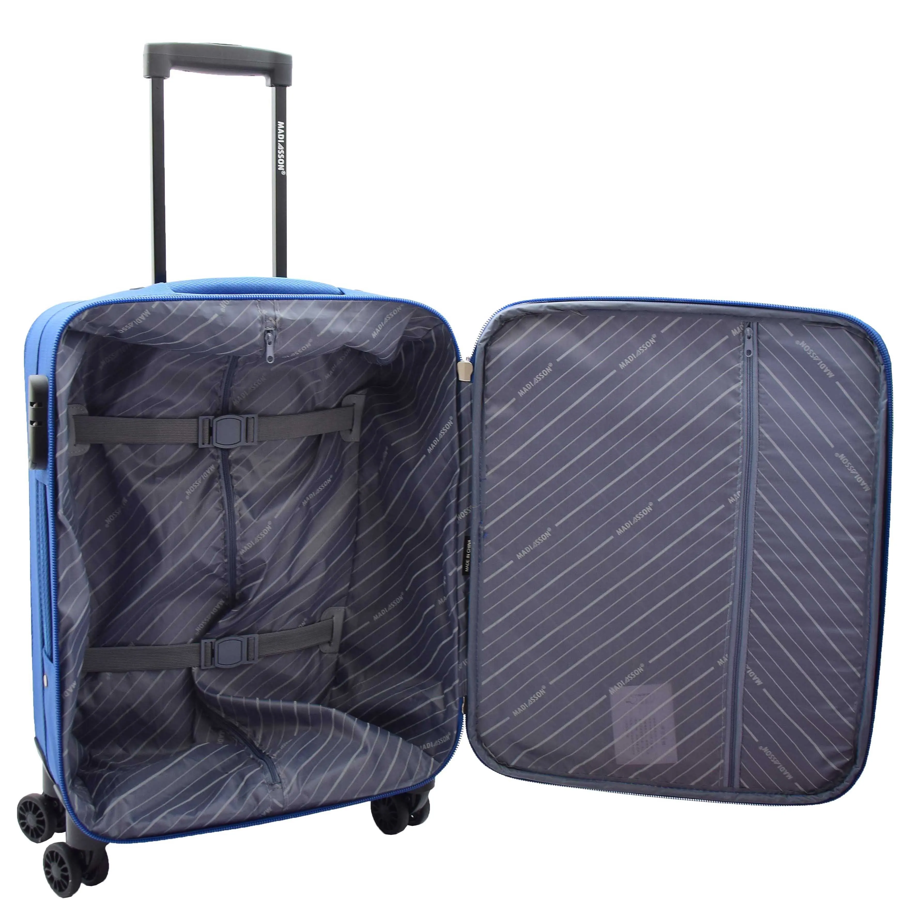 Four Wheel Suitcases Lightweight Soft Expandable Luggage Cosmic Blue