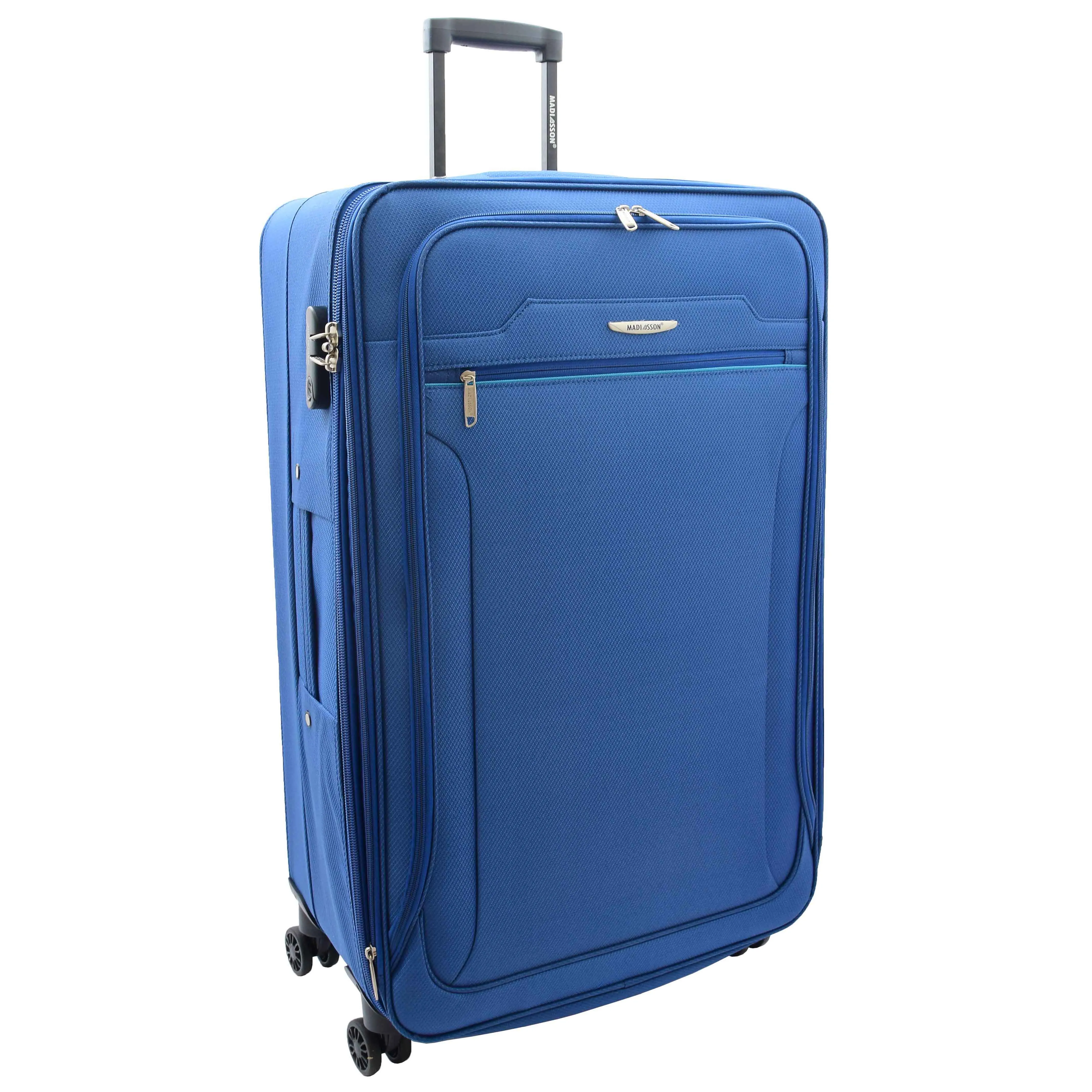 Four Wheel Suitcases Lightweight Soft Expandable Luggage Cosmic Blue