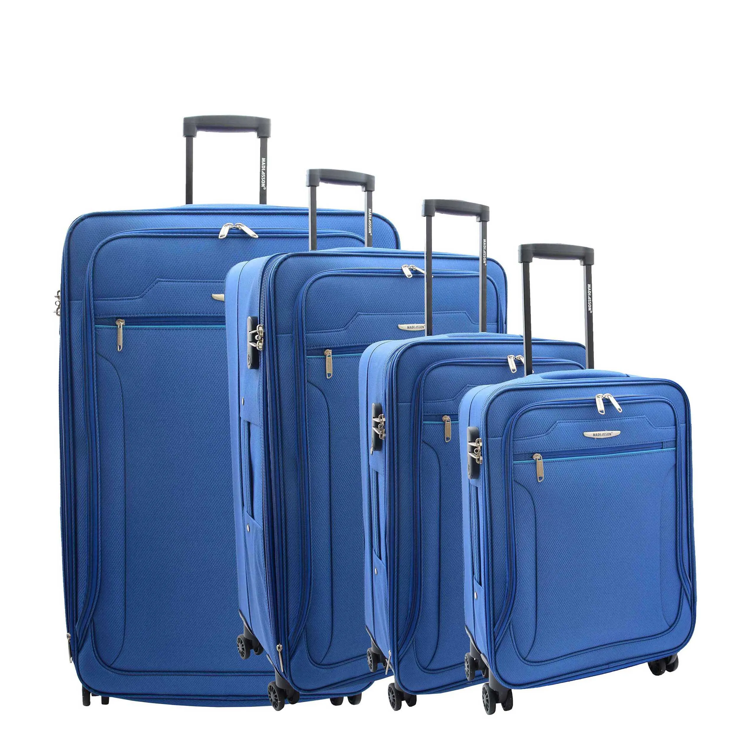 Four Wheel Suitcases Lightweight Soft Expandable Luggage Cosmic Blue