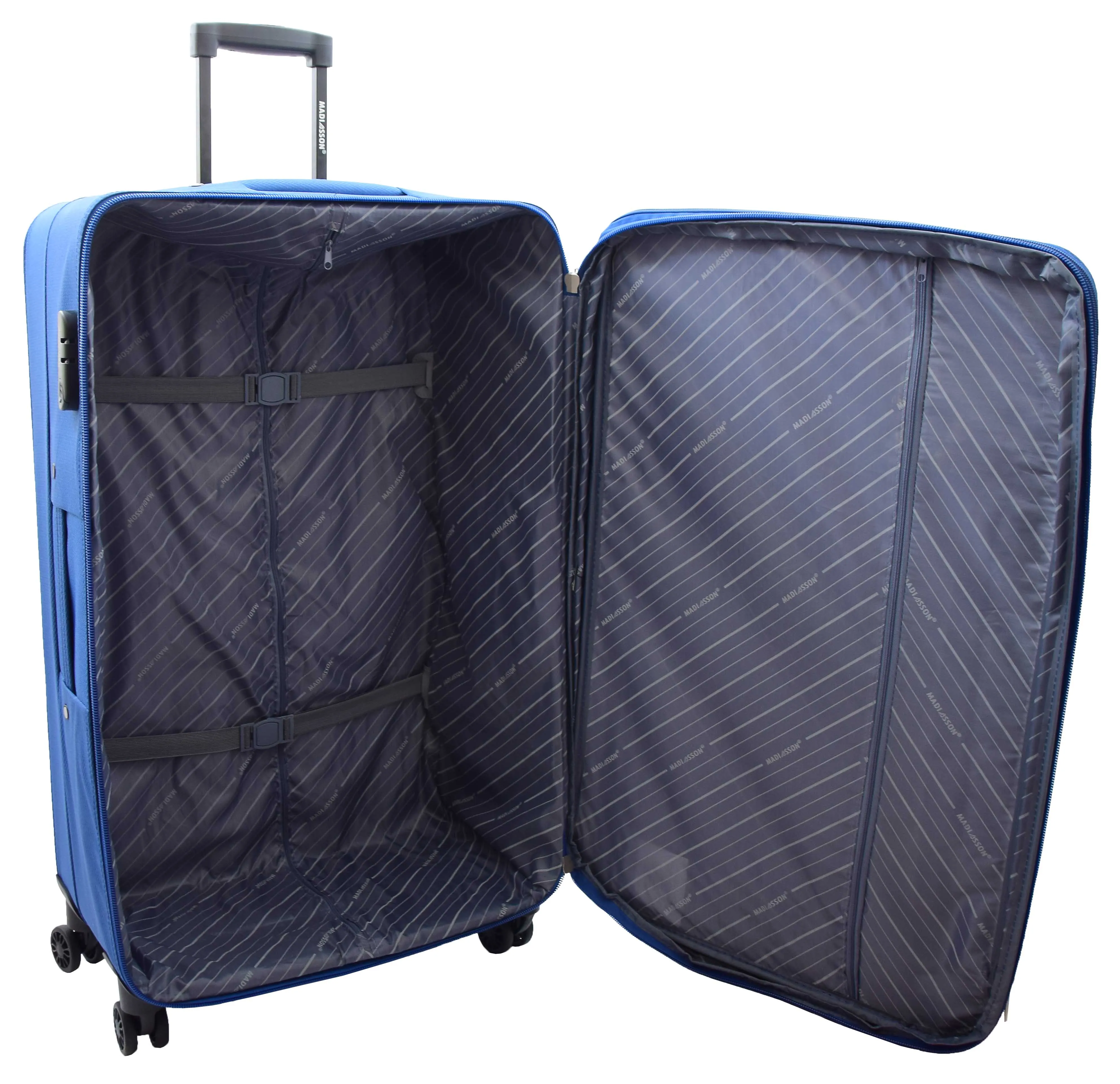 Four Wheel Suitcases Lightweight Soft Expandable Luggage Cosmic Blue