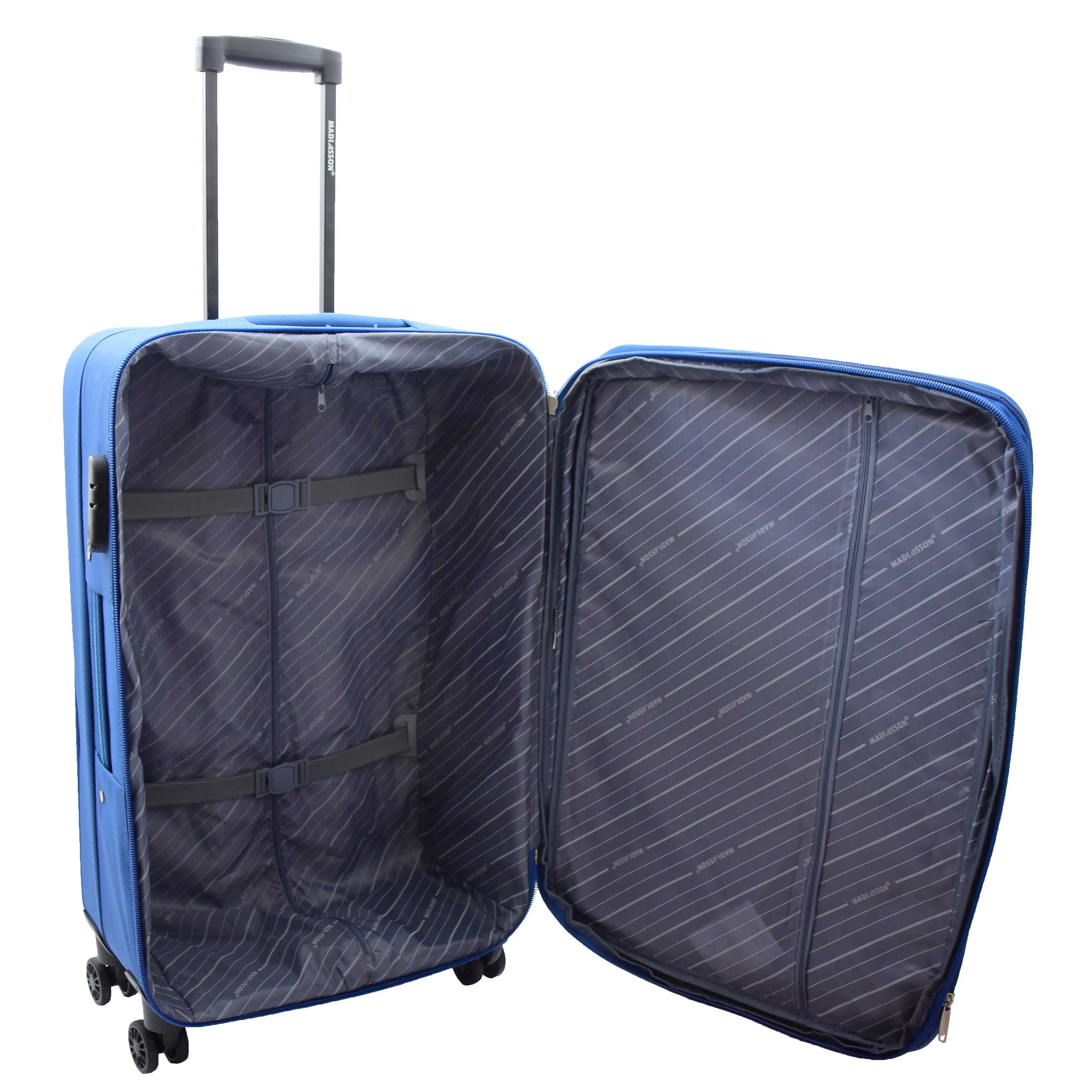 Four Wheel Suitcases Lightweight Soft Expandable Luggage Cosmic Blue
