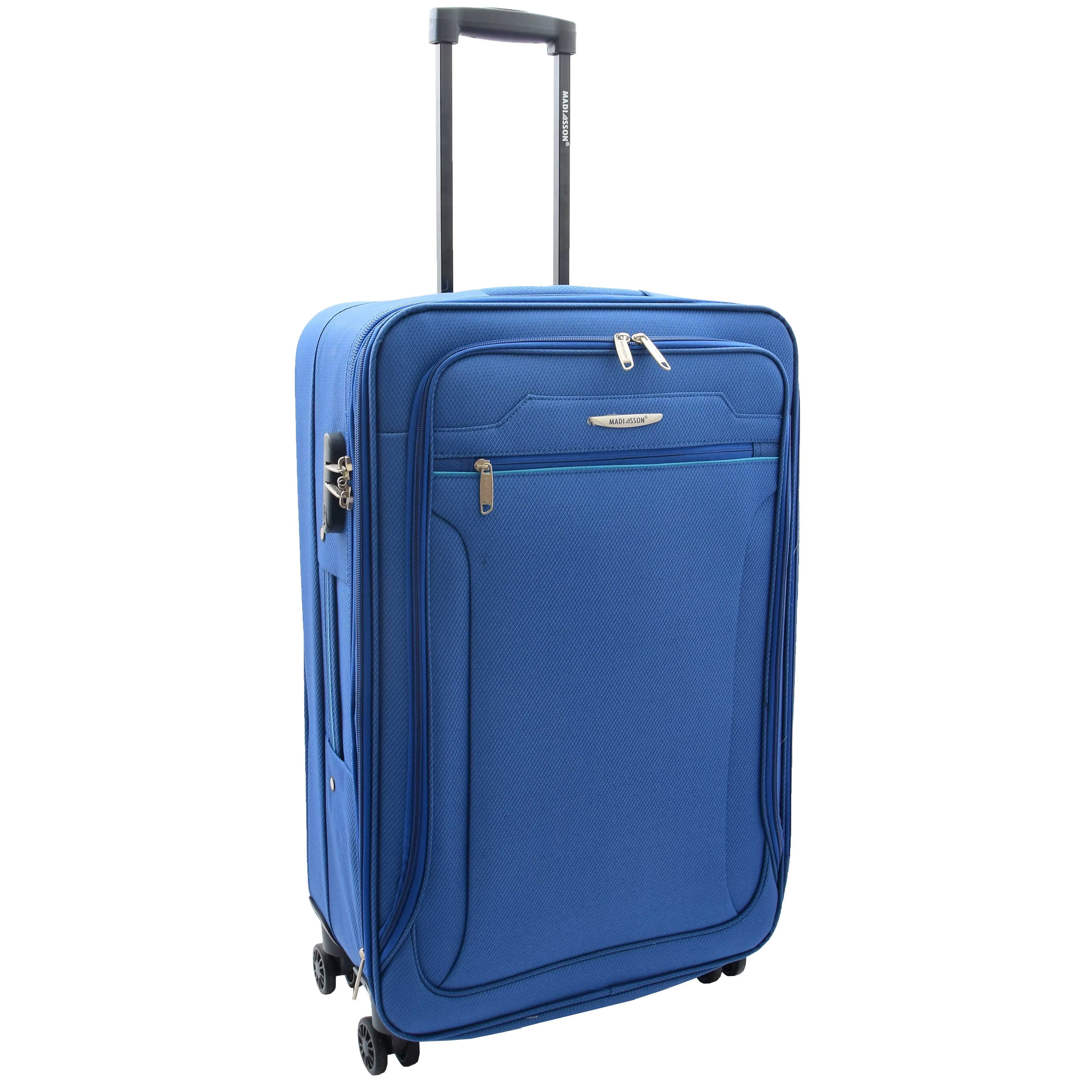 Four Wheel Suitcases Lightweight Soft Expandable Luggage Cosmic Blue
