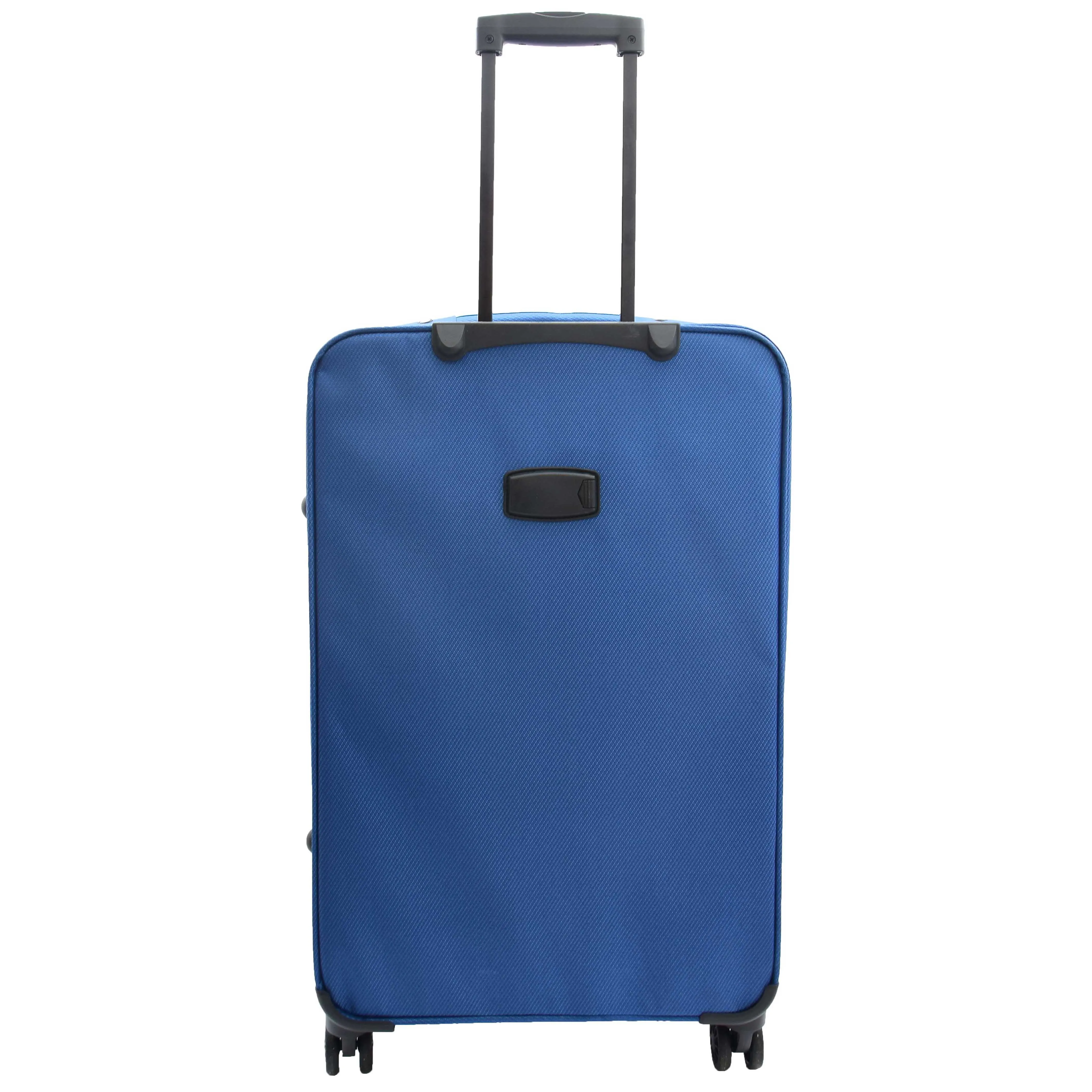 Four Wheel Suitcases Lightweight Soft Expandable Luggage Cosmic Blue