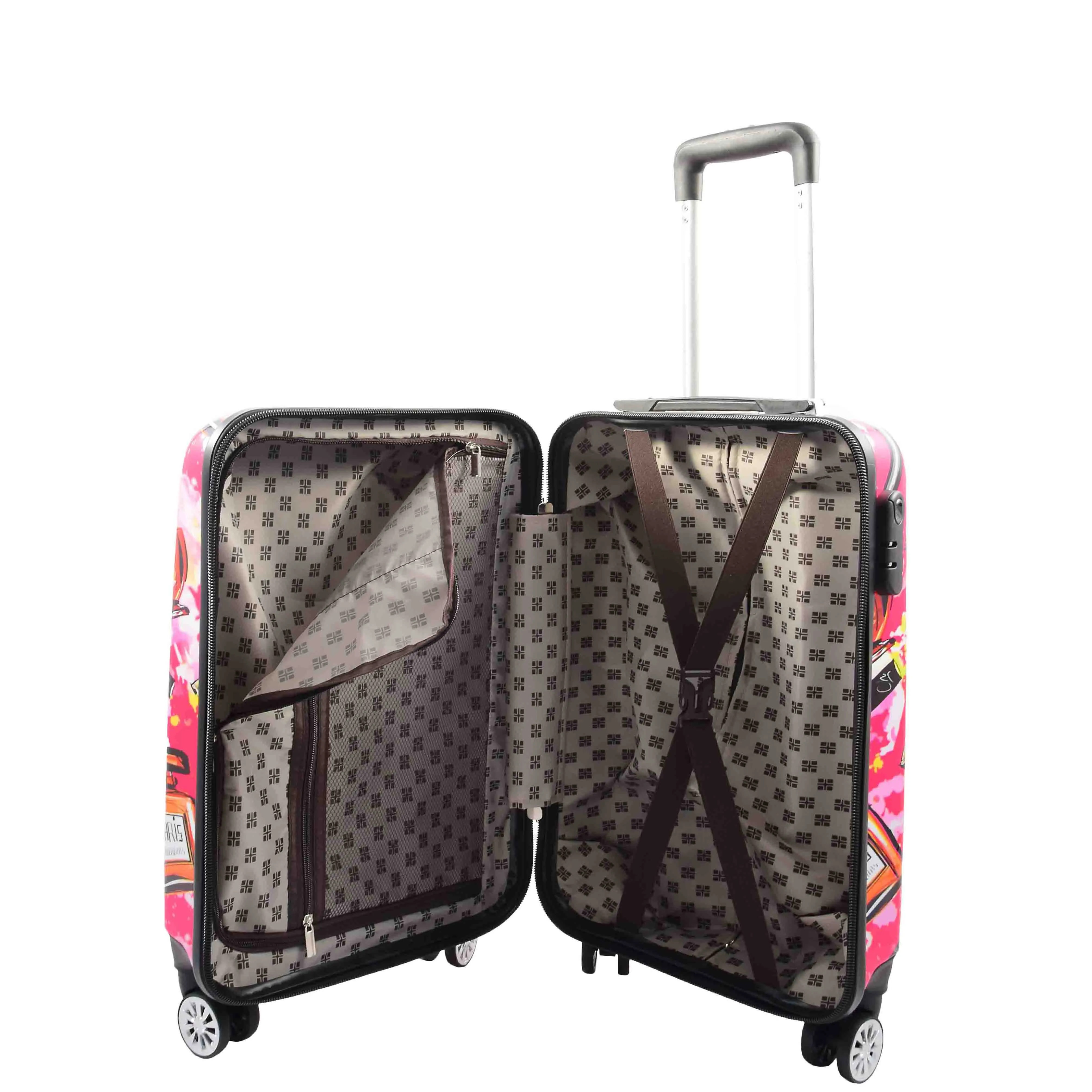 Four Wheels Hard Shell Make Up Print Luggage VIANA