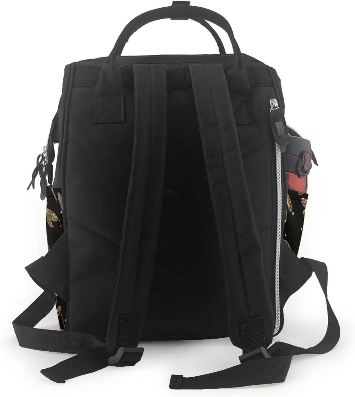Golden Dragonfly Diaper Bag Backpack for Women Large Capacity Nappy Bag Multifunction Waterproof Mummy Backpacks for Mom Dad Essentials Casual Daypack Travel Bag