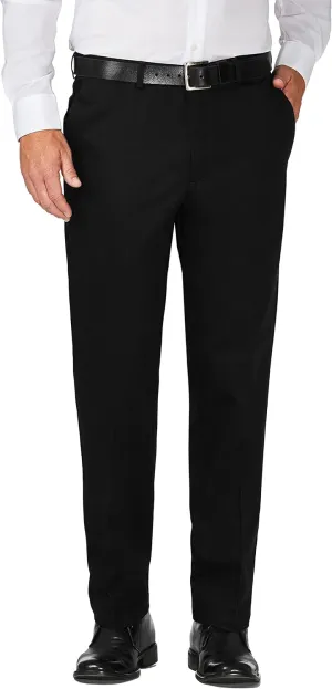 Haggar Men's Work to Weekend Hidden Expandable Waist Classic Fit Flat Front Pant
