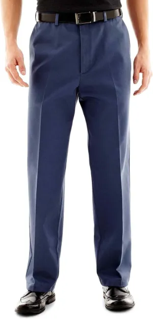 Haggar Men's Work to Weekend Hidden Expandable Waist No Iron Flat Front Pant