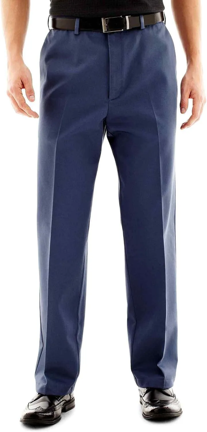 Haggar Men's Work to Weekend Hidden Expandable Waist No Iron Flat Front Pant