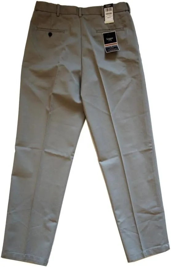 Haggar Men's Work to Weekend Hidden Expandable Waist No Iron Flat Front Pant