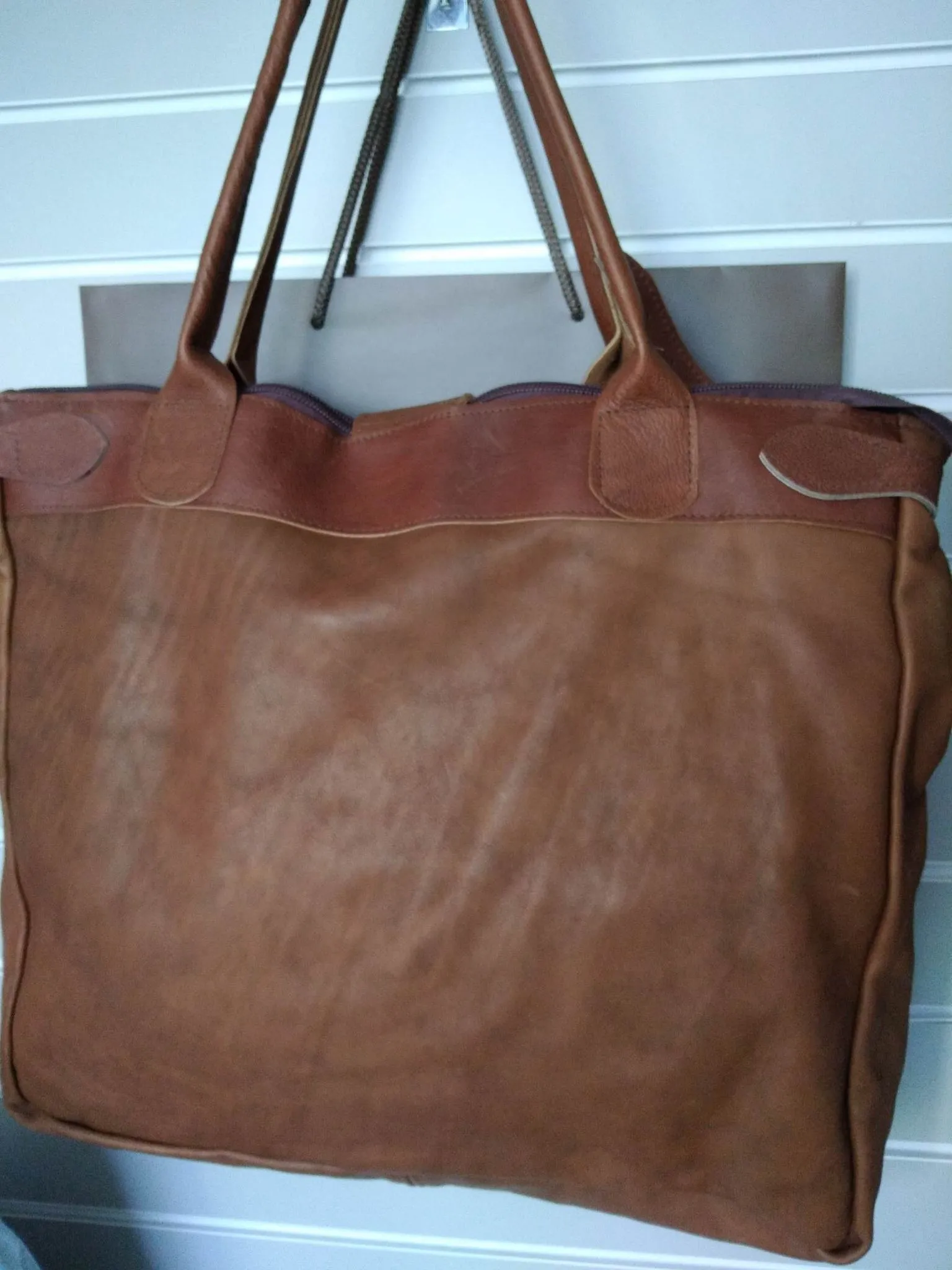 Large Grain Leather Weekender