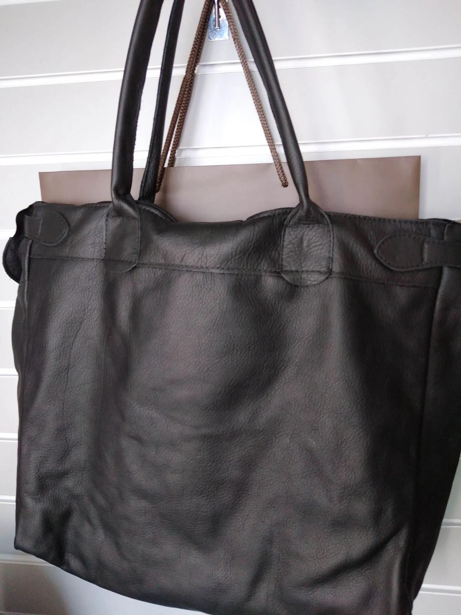 Large Grain Leather Weekender