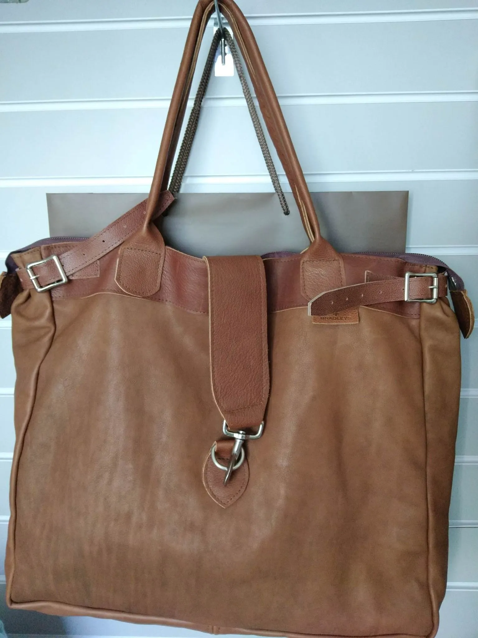Large Grain Leather Weekender