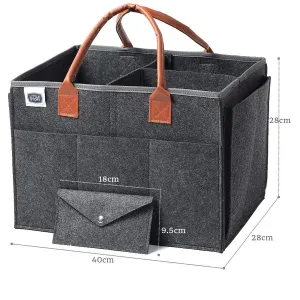 Little Story Diaper Caddy   Travel Pouch - Large (Dark Grey)