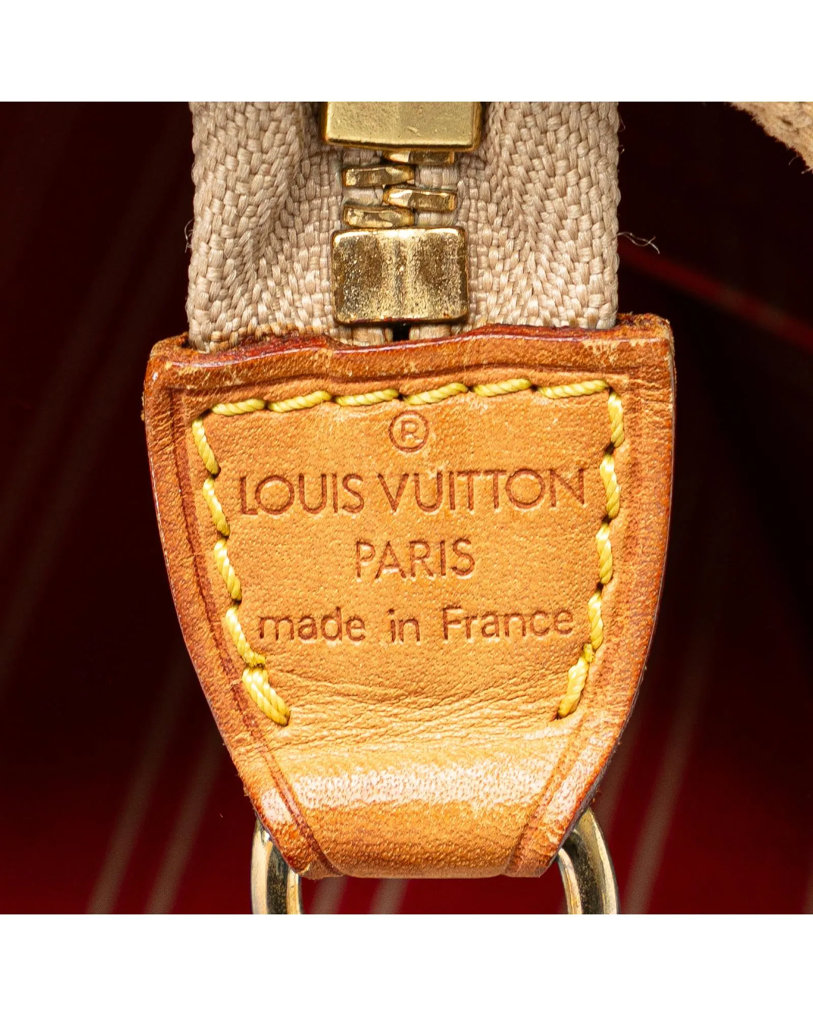 Louis Vuitton Keepall Bandouliere 45 Travel Bag Beige Canvas with Red Trim