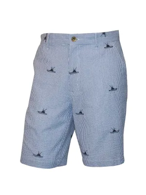 Men's Flat Front Seersucker Short - Yacht Haven
