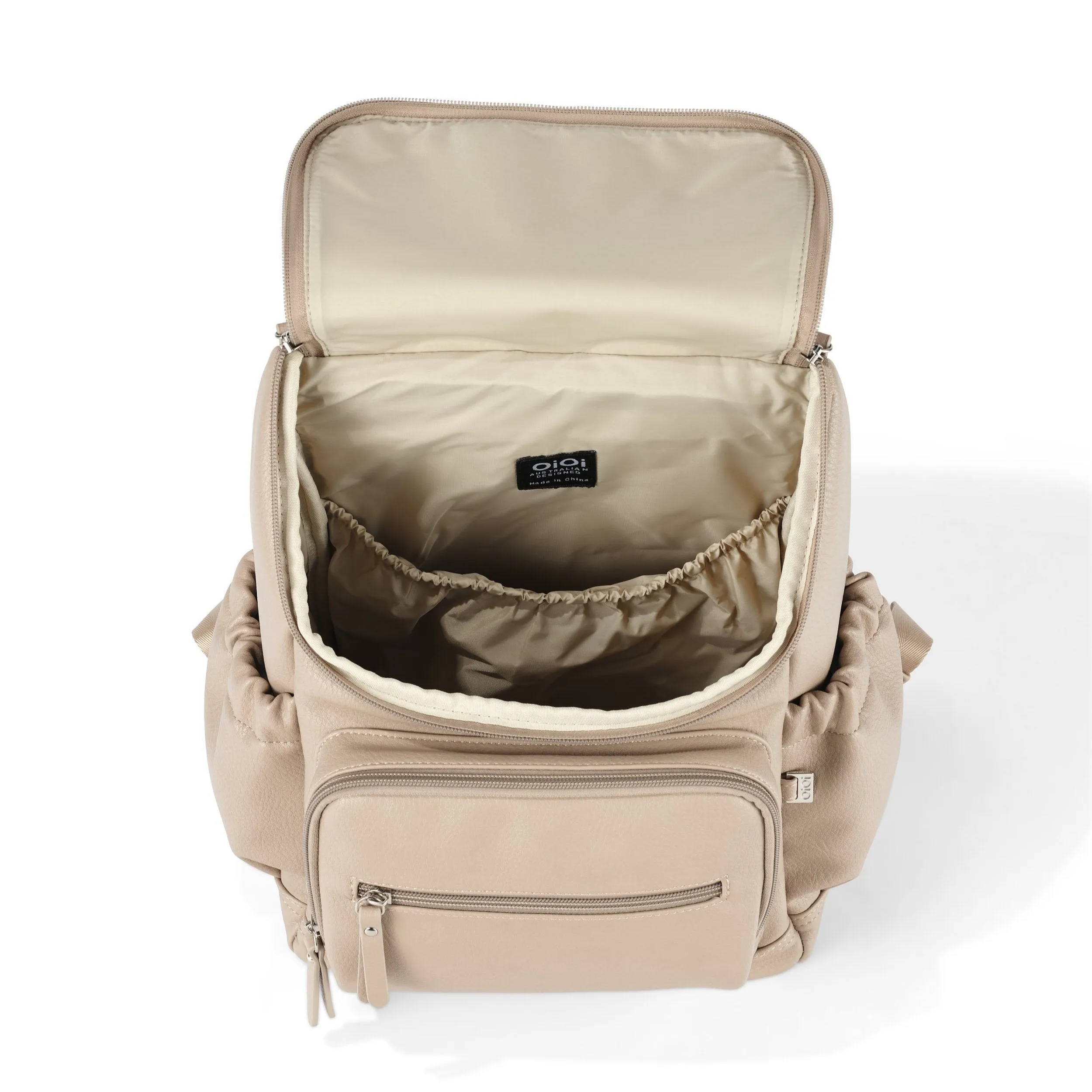 Oioi Mini Signature Backpack - Oat Vegan Leather