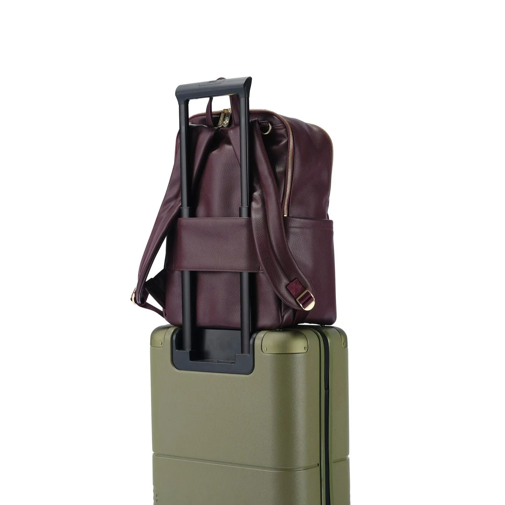 Oioi Multitasker Diaper Backpack - Mulberry Vegan Leather