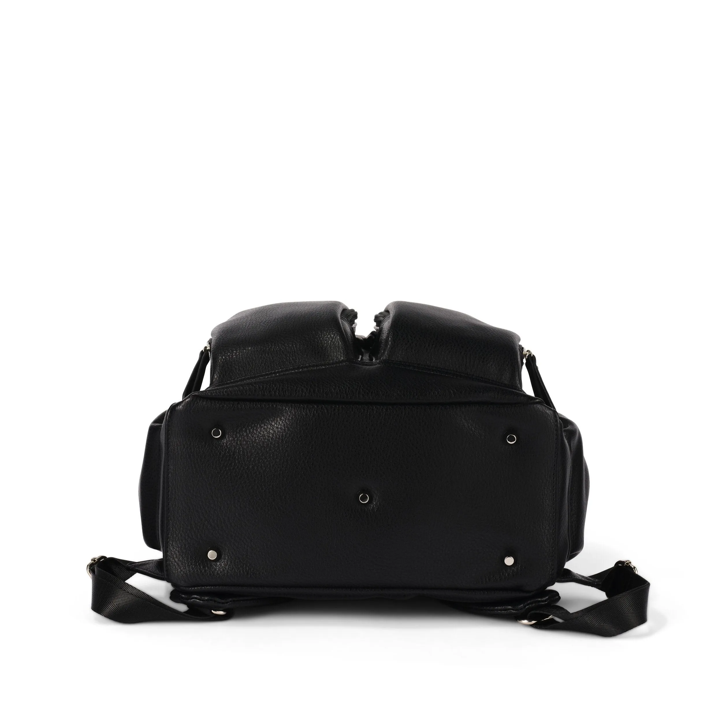 Oioi Signature Diaper Backpack - Black Dimple Vegan Leather